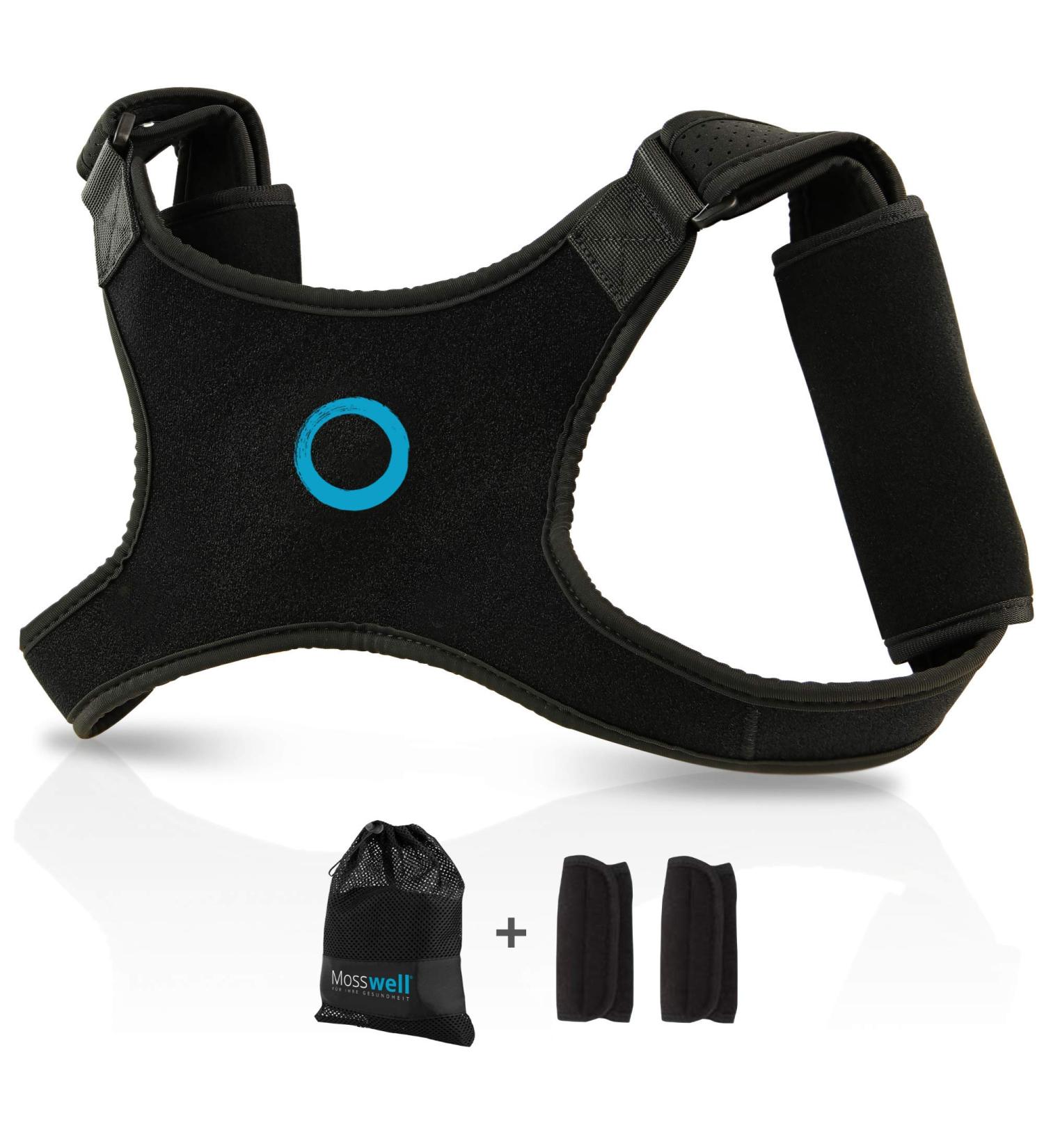 Mosswell Posture Trainer S/M - Improve Posture for Men & Women - Back Straightwear with Elastic Seams Pads & Bag - Buy Online on GoSupps.com
