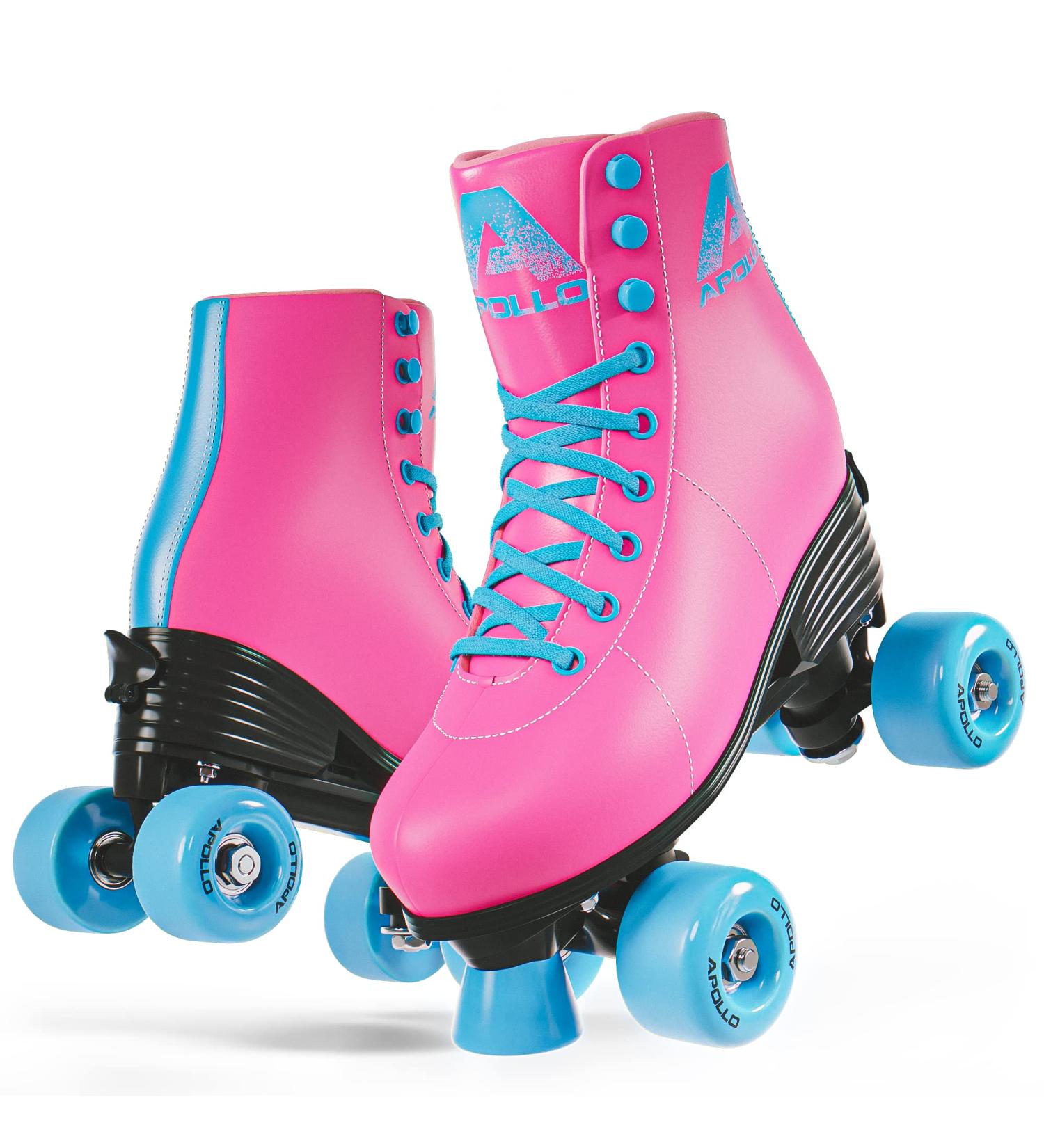 APOLLO Roller Skates for Women and Girls - Adjustable High Heel Quad Skates - Disco Funky Rollerskates - Size S/J12-2 - Buy Online on GoSupps.com