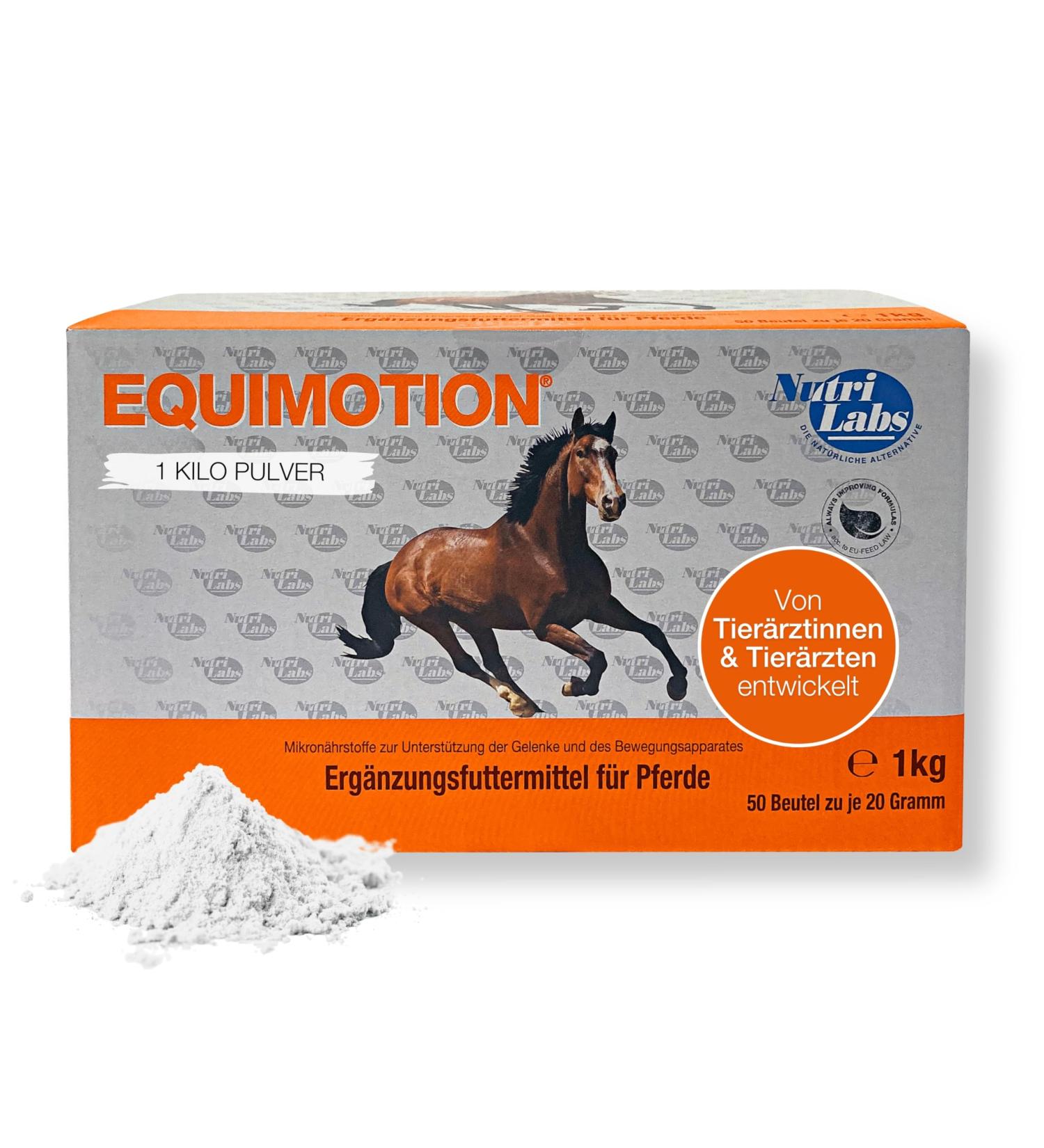 Nutrilabs Equimotion Joint Powder for Horses 1kg - Enhanced with Bitter Melon Rosehip & Artichoke for Optimal Joint Health - Buy Online on GoSupps.com