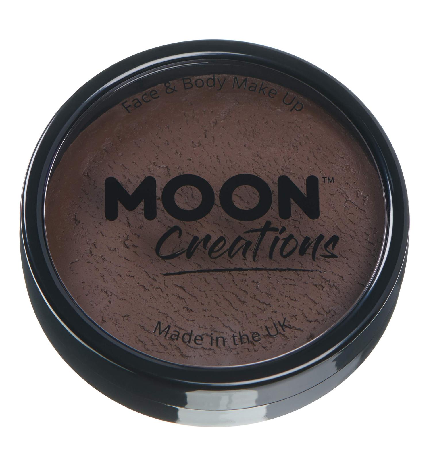 Moon Creations Pro Face & Body Makeup - Dark Brown 36g | Professional Face Painting Cake Pots for Kids & Adults | Ideal for Fancy Dress, Festivals & Halloween - Buy Online on GoSupps.com