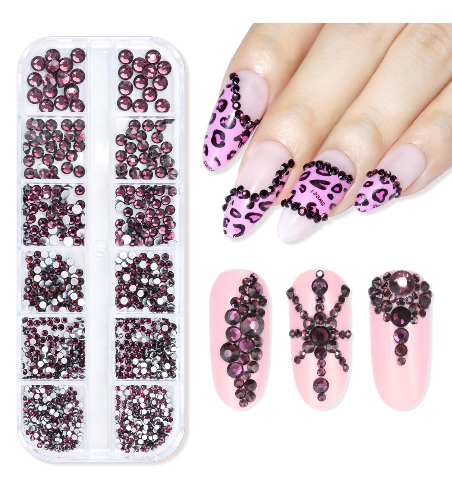 Makartt Dark Purple Rhinestone Nail Gems for DIY Crafts and Makeup - Buy Online on GoSupps.com