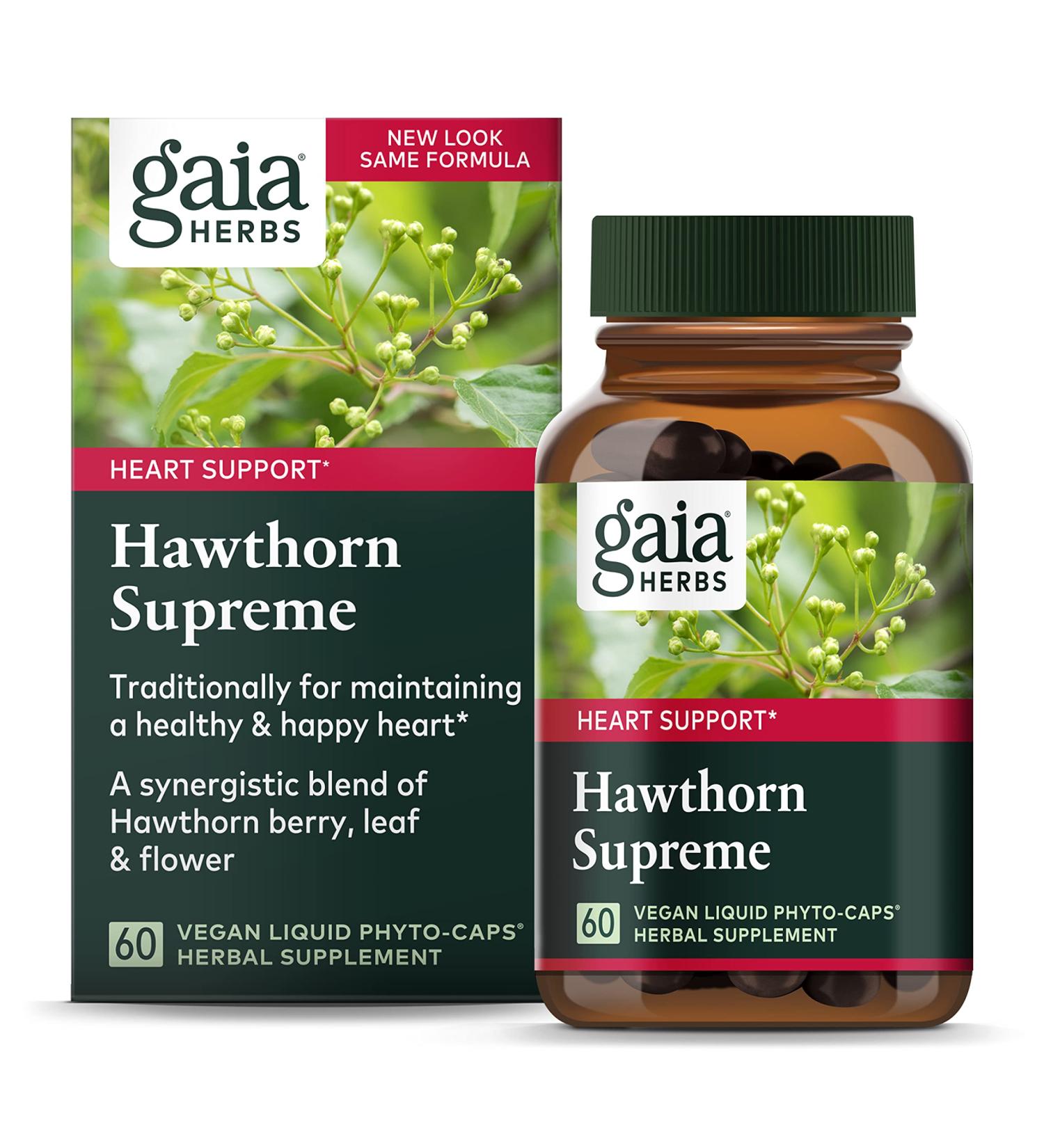 Gaia Herbs Hawthorn Supreme - 60 Vegan Liquid Phyto-Caps for Heart Health - Buy Online on GoSupps.com