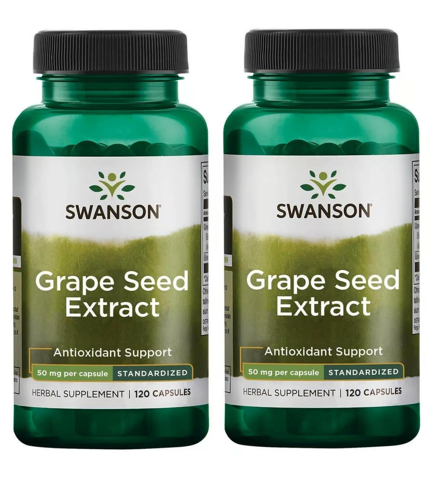 Swanson Grape Seed Extract (Standardized) 50 Milligrams 120 Capsules (2 Pack) - Buy Online on GoSupps.com