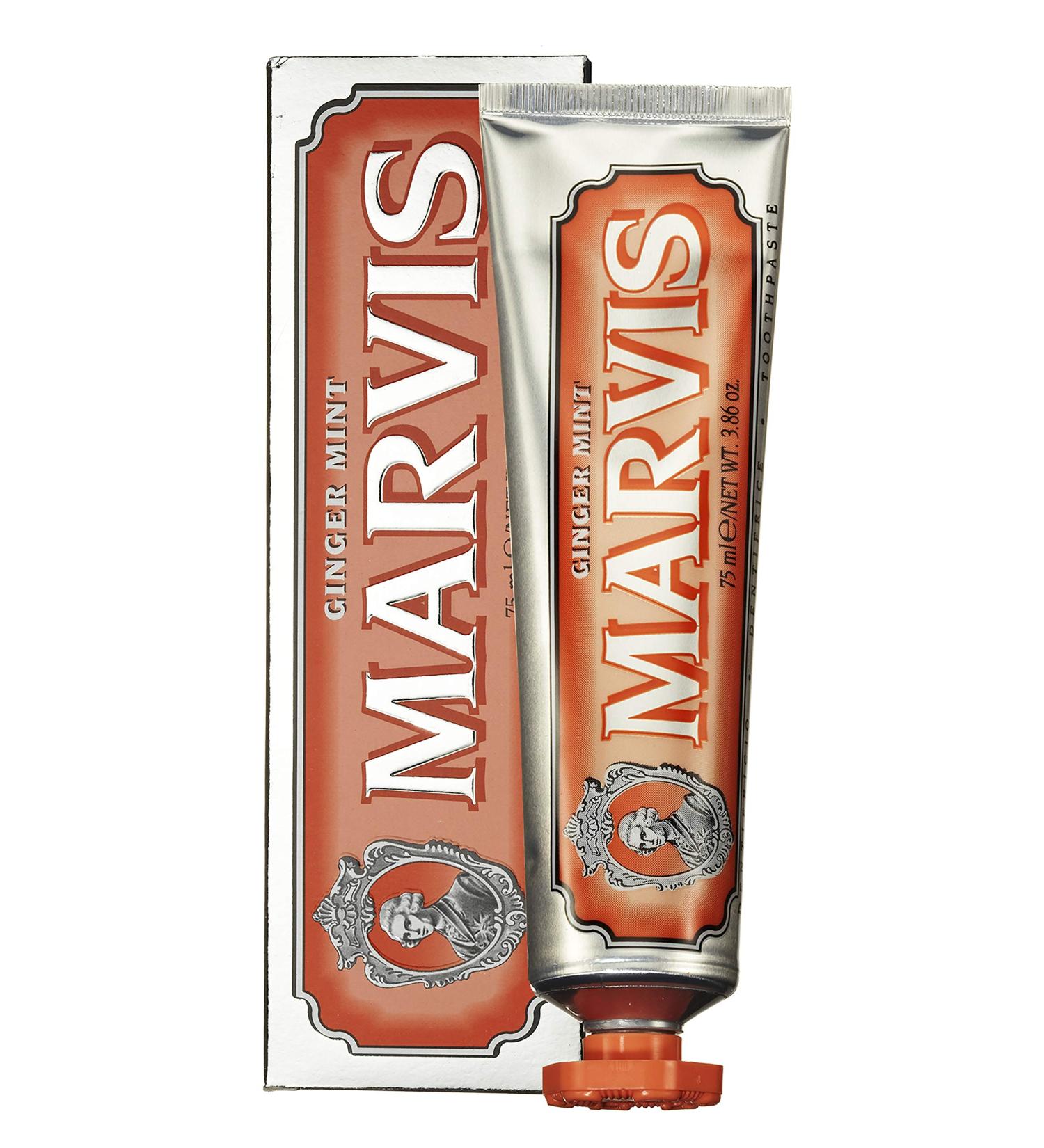 Marvis Ginger Mint Toothpaste 3.8 oz - Freshens Breath with Natural Ingredients - Buy Online on GoSupps.com