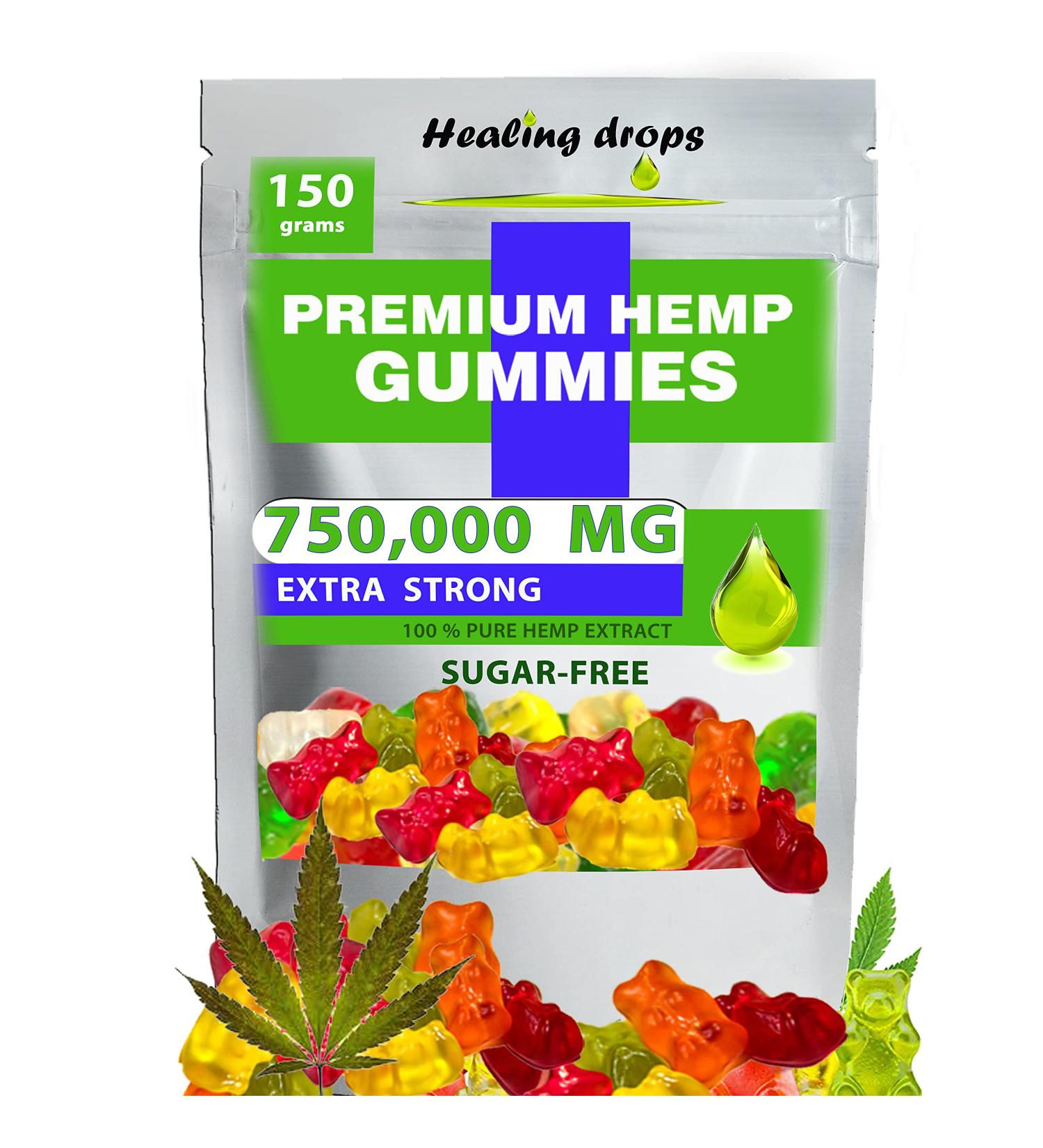 Organic Hemp Gummies 750,000mg - High Potency Health Support with Vitamins & Omega 3 6 9 - Buy Online on GoSupps.com