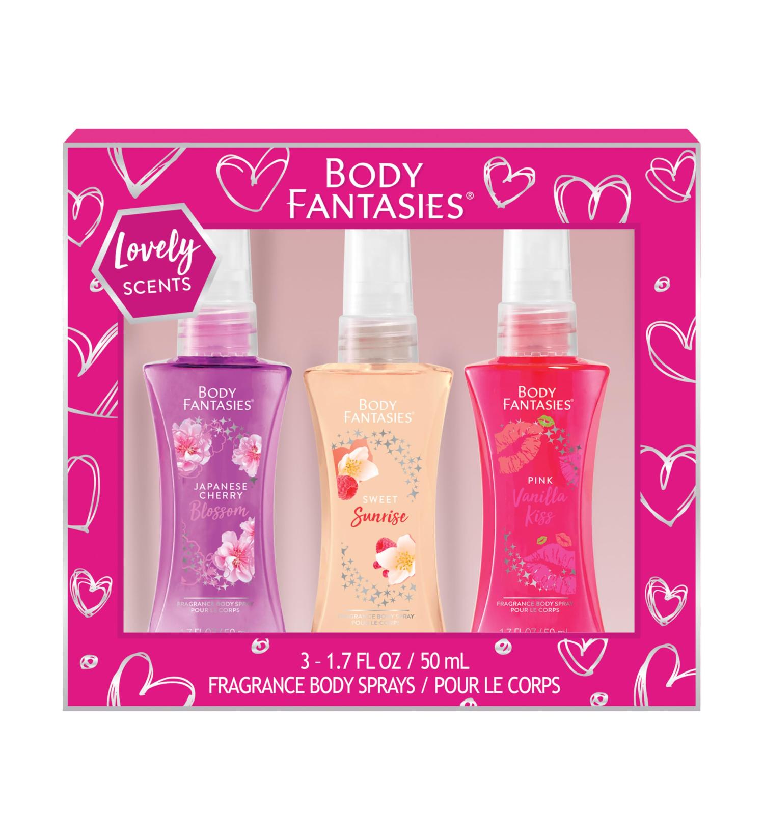 Body Fantasies Body Spray Holiday Gift Set for Her - 3 Piece Lovely Scents Sampler Perfect for Stocking Stuffers 1.7 Fl Oz (Pack of 3) - Buy Online on GoSupps.com