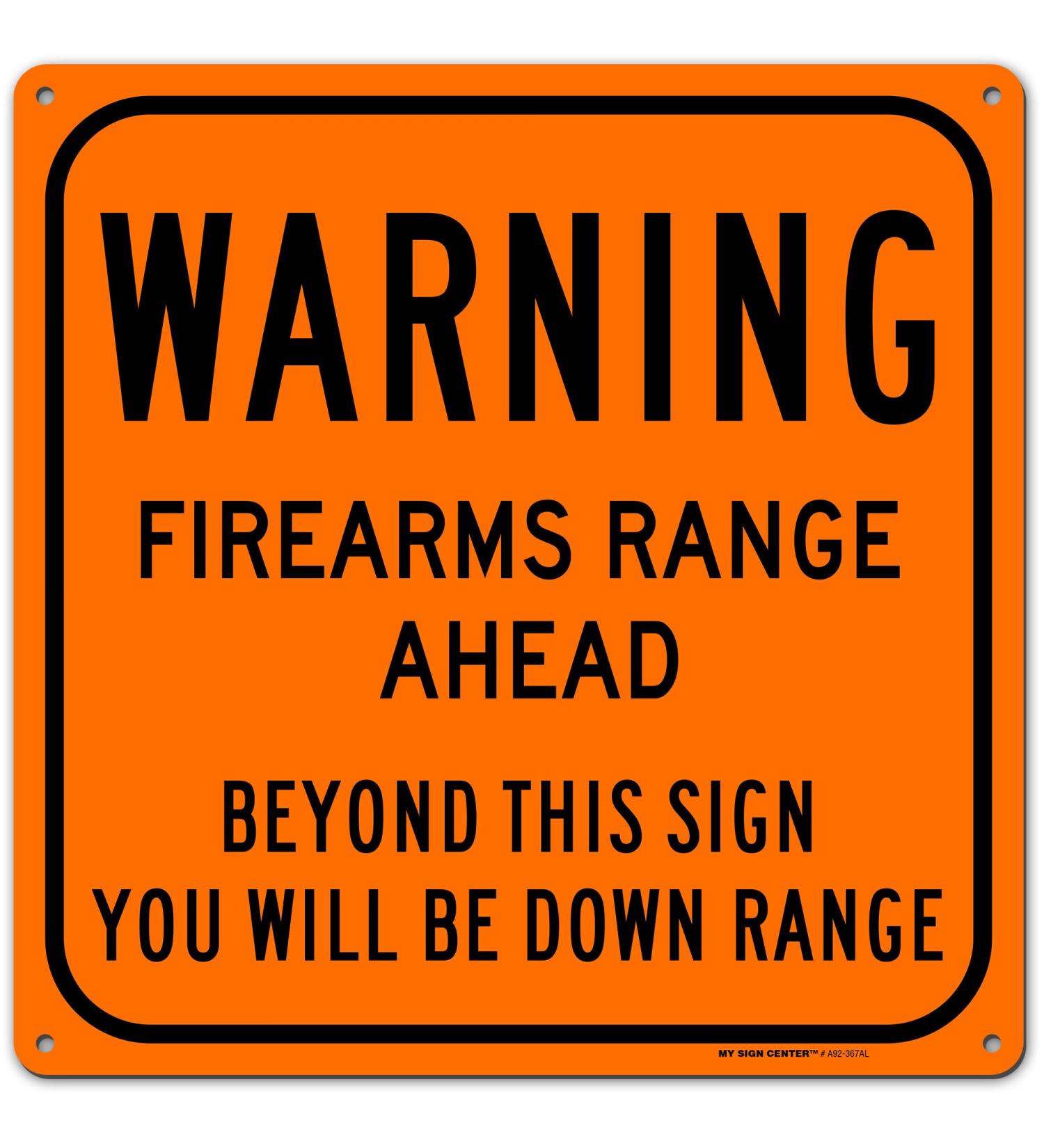 Firearm Shooting Range Sign 12x12 - Fade-Resistant Aluminum - Indoor/Outdoor Use - USA Made - Buy Online on GoSupps.com