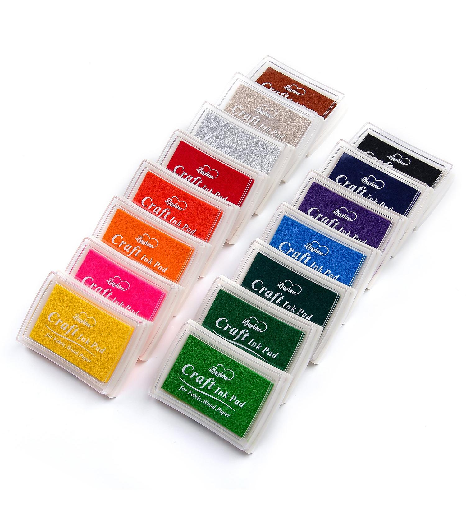 Lsushine Craft Ink Pad Stamps Partner - 15 Color DIY Craft Ink Pad for Stamps, Paper, Wood, Fabric - Buy Online on GoSupps.com
