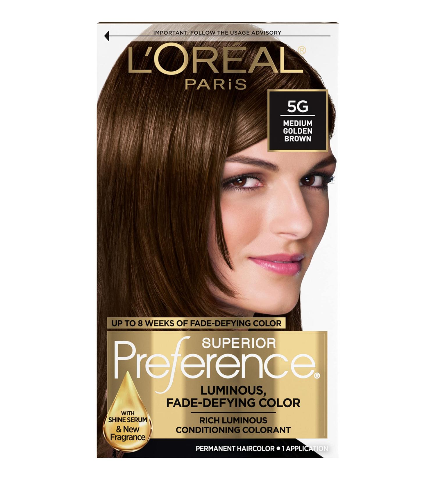 L'Oreal Paris Superior Preference 5G Medium Golden Brown Hair Color - Fade-Defying, Shine-Enhancing, Permanent Dye (1 Pack) - Buy Online on GoSupps.com