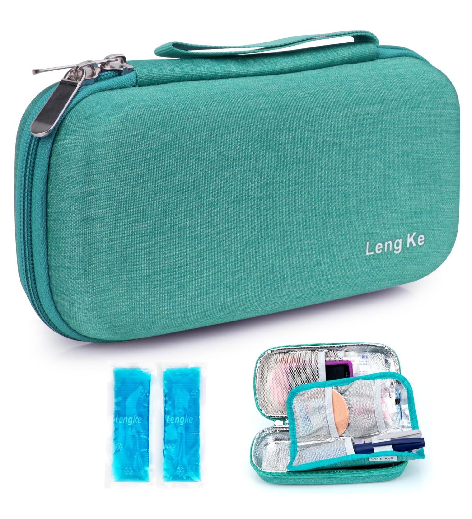 Youshares Insulin Cooling Bag - Travel TSA Medication Case for Diabetics with 2 Cooling Packs - Green EVA Cool Box for Glucose Meters EpiPen & Insulin Pen - Buy Online on GoSupps.com