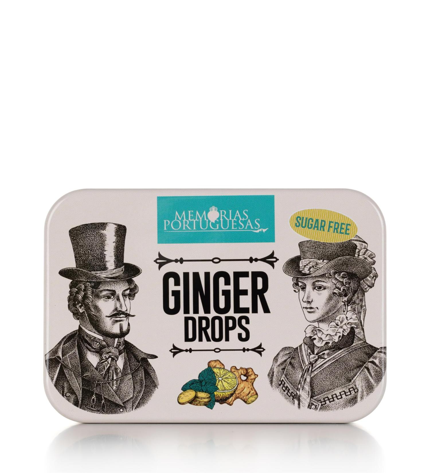 Quinta de Jugais Ginger Candy in Vintage Tin - 40g - Hard Candies with Botanical Notes and Traditional Flavour