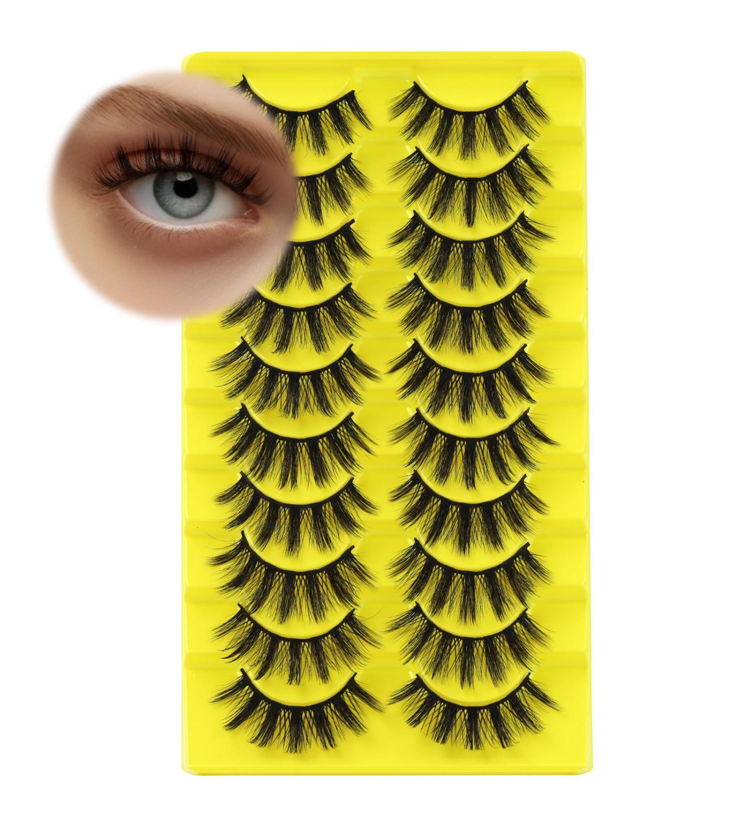 LZM 10 Pairs False Lashes Lashes Dramatic Wispy False Eye Lashes Handmade Fluffy Eyelashes Soft and Long Eyelashes Reusable Hybrid Strip Volume Fake Lashes ( xk32) - Buy Online on GoSupps.com