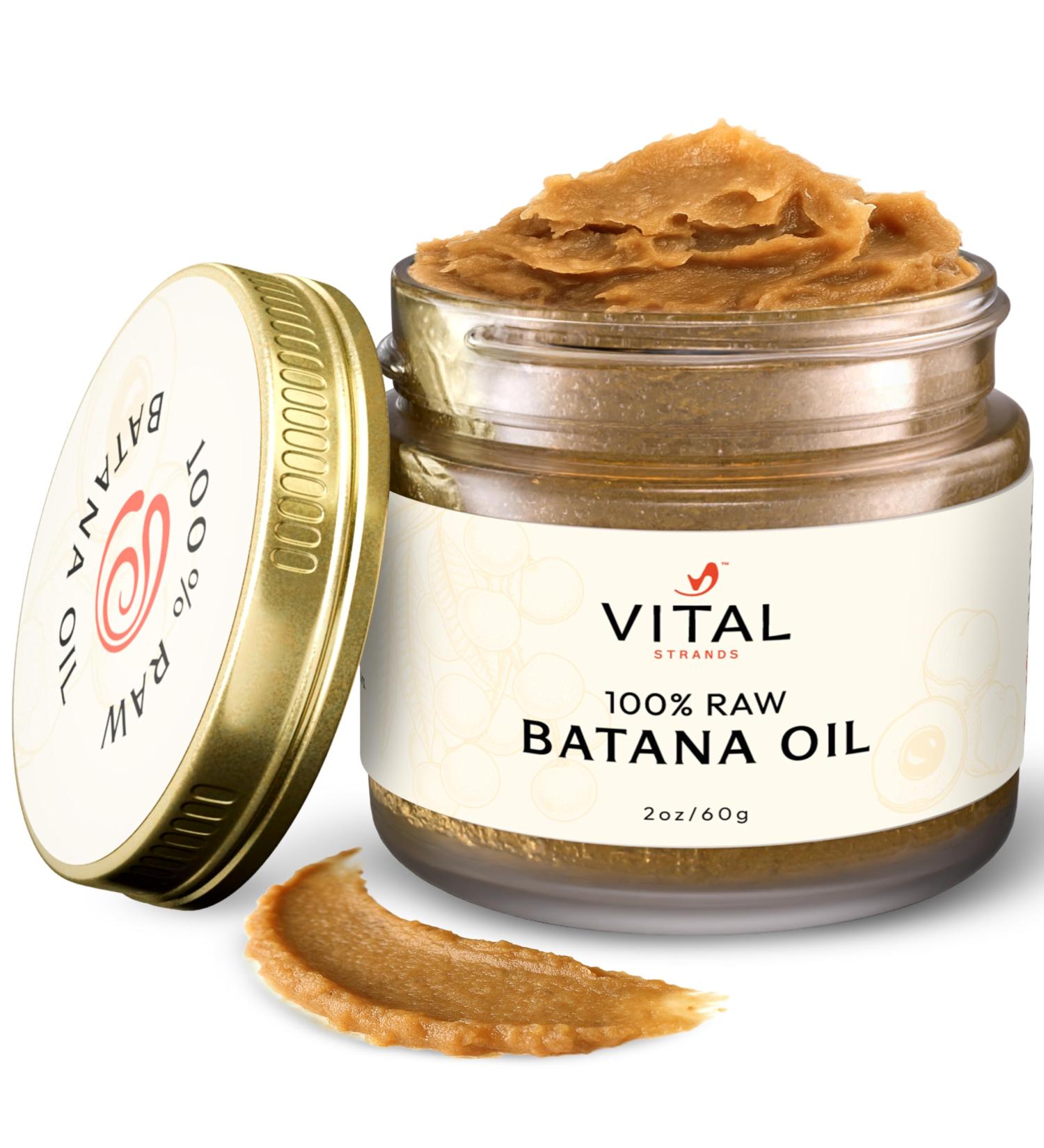 Vital Strands 100% Organic Raw Batana Oil for Hair Growth Strengthens Hair, Reduces Breakage, Enhances Shine Pure, Non-Greasy No Silicones, Sulfates, or Parabens All Hair Types 2oz Glass Jar - Buy Online on GoSupps.com
