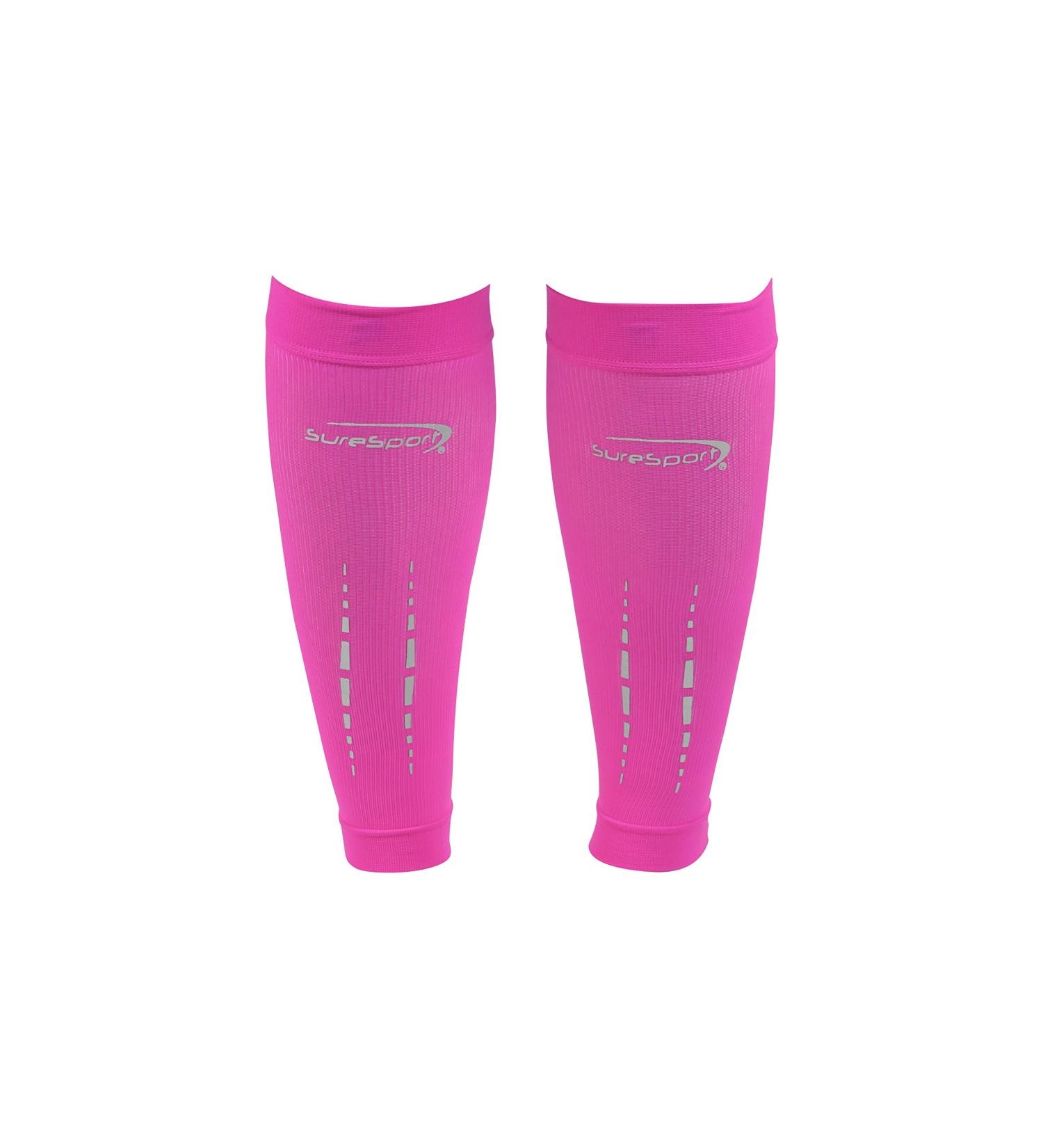 Torch Series Reflective Calf Compression Sleeves (XLarge Pink) XLarge Pink