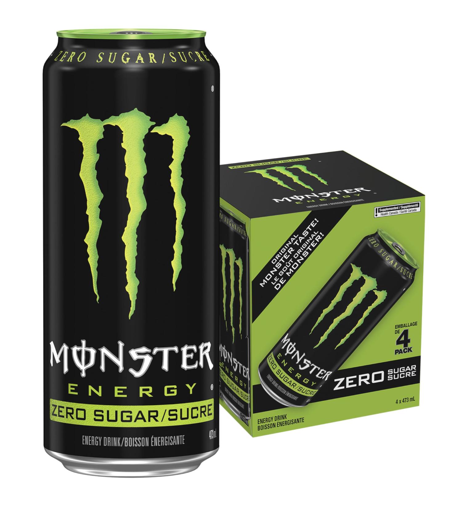 Monster Energy Zero Sugar 473mL Cans Pack of 4 - Buy Online on GoSupps.com