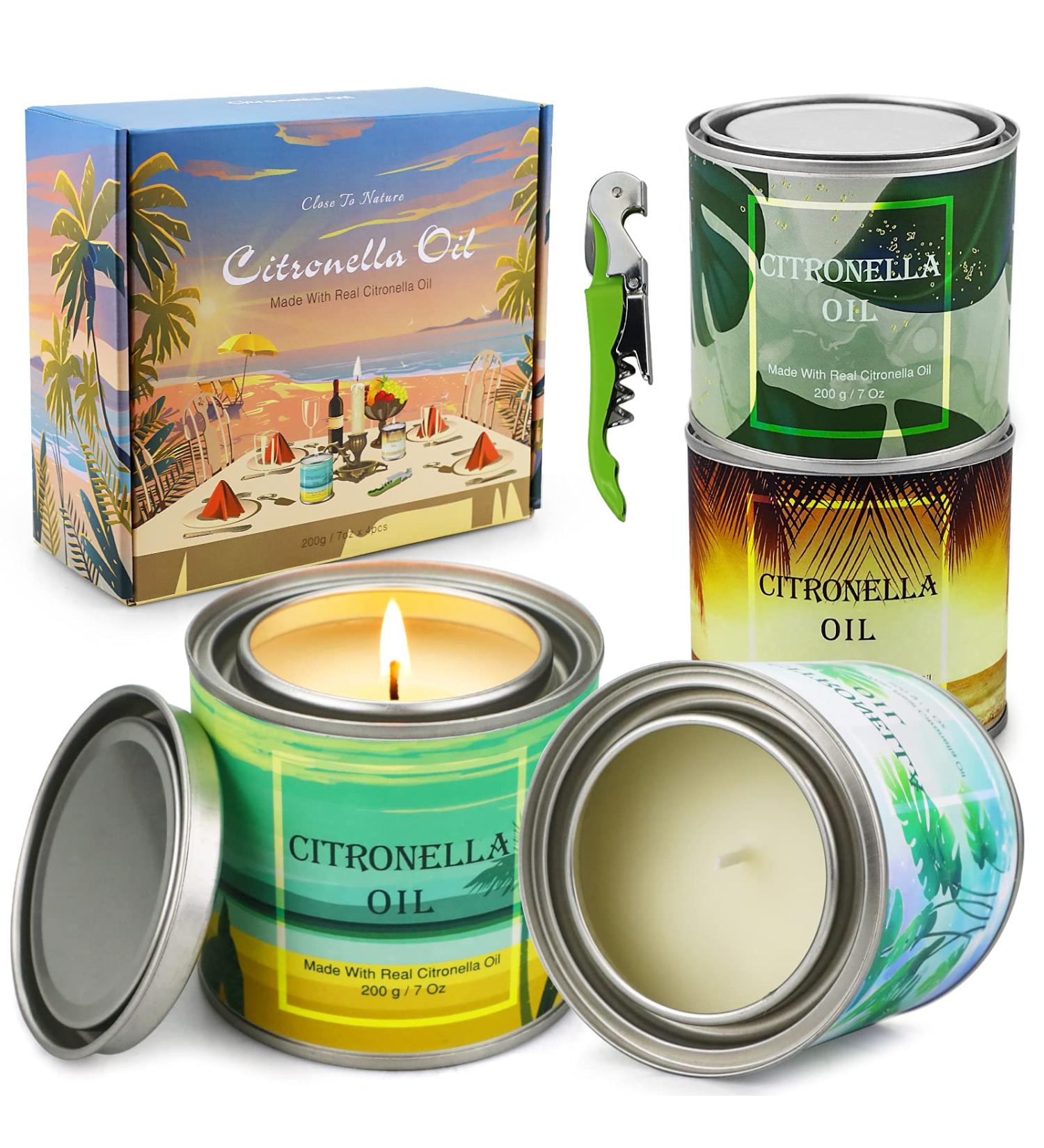 4 Pack 28oz Citronella Candles for Indoor and Outdoor Use - Fresh Citronella Scent for Home, Bedroom, Kitchen, Garden, Patio, and Balcony - Buy Online on GoSupps.com