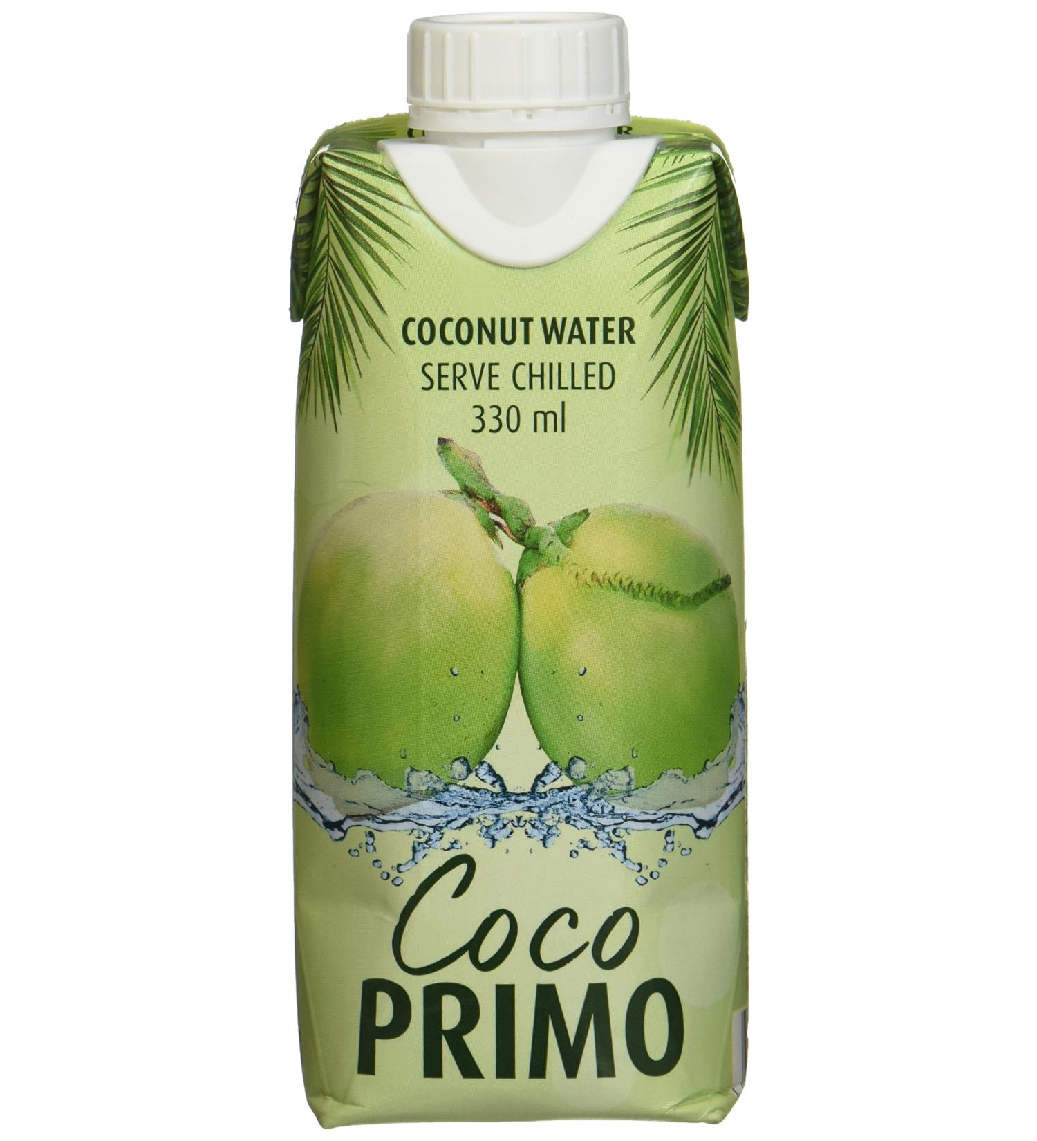 Coco Primo Coconut Water - Pure Refreshing Vegan Sports Drink | Low-Calorie Exotic Thirst Quencher (330 ml) - Buy Online on GoSupps.com