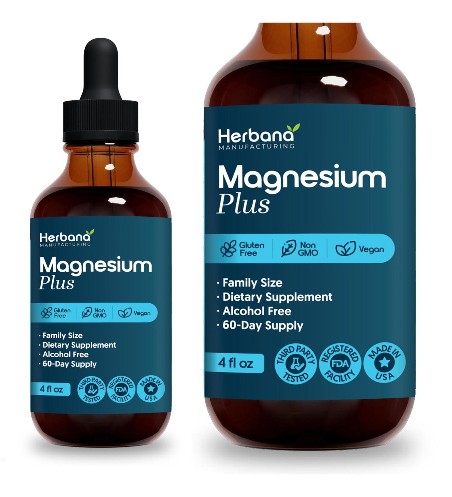 Magnesium Complex Plus 4 fl oz Liquid Drops - Advanced Magnesium Citrate Glycinate L-threonate with Vitamins B6 D C Supplement - High Potency 100% Absorption - 60-Day Supply - Buy Online on GoSupps.com
