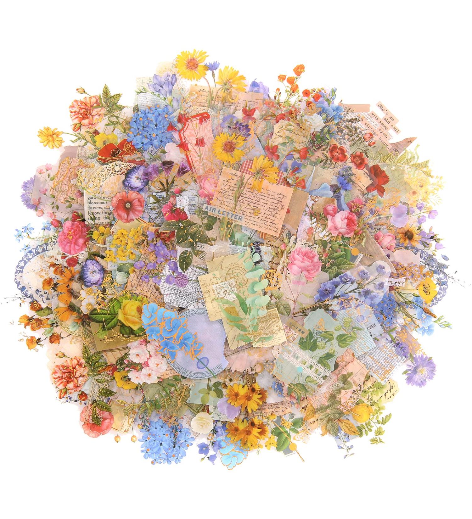 Dizdkizd Gold Foil Floral Stickers - 180 Piece Transparent Vintage Aesthetics Sticker Set for Scrapbooking, Card Making, Journaling & Gift Wrapping - Buy Online on GoSupps.com