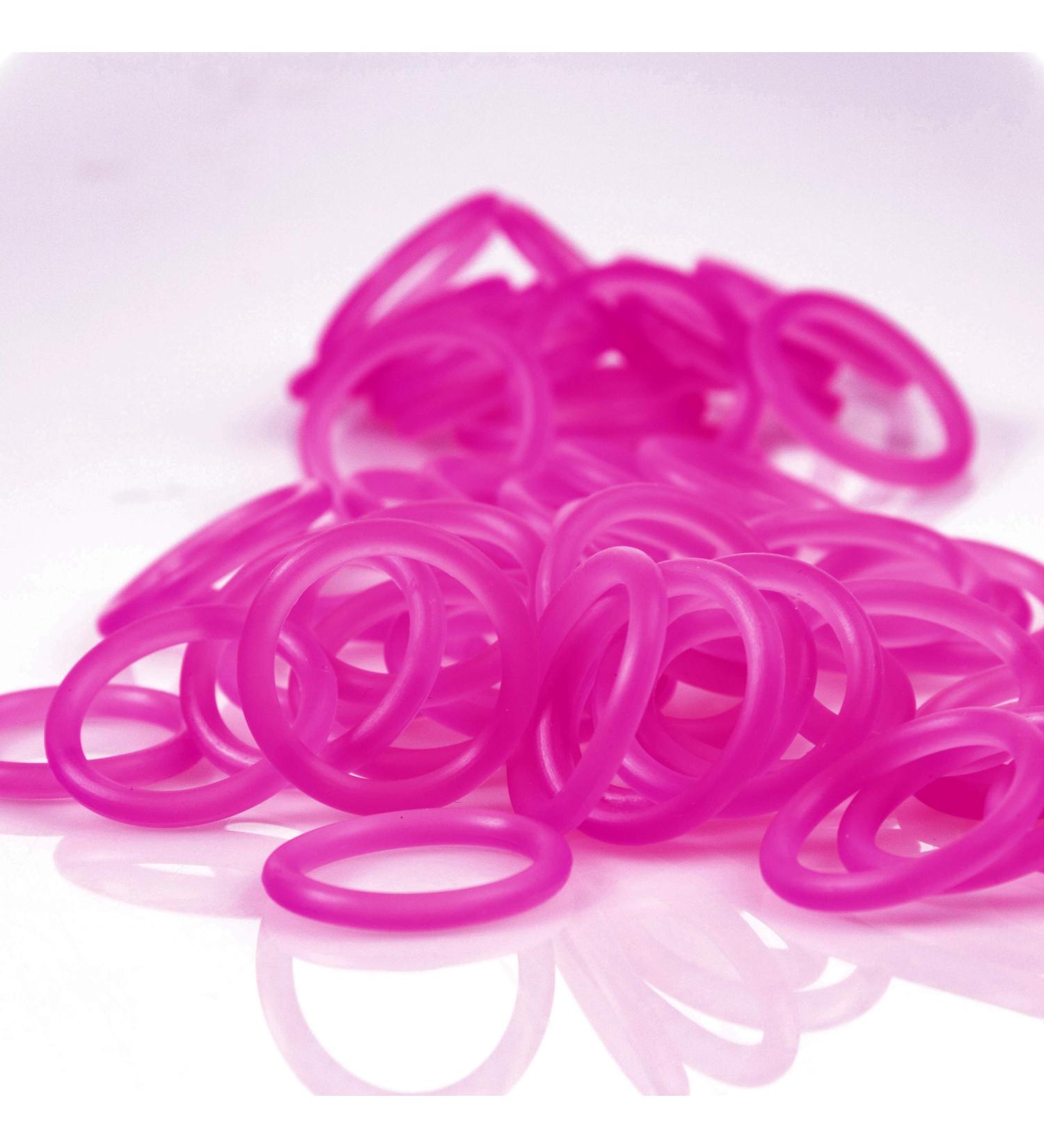 Adapter for pacifier & chain | Silicone O-ring | purple-transparent | 5 pieces