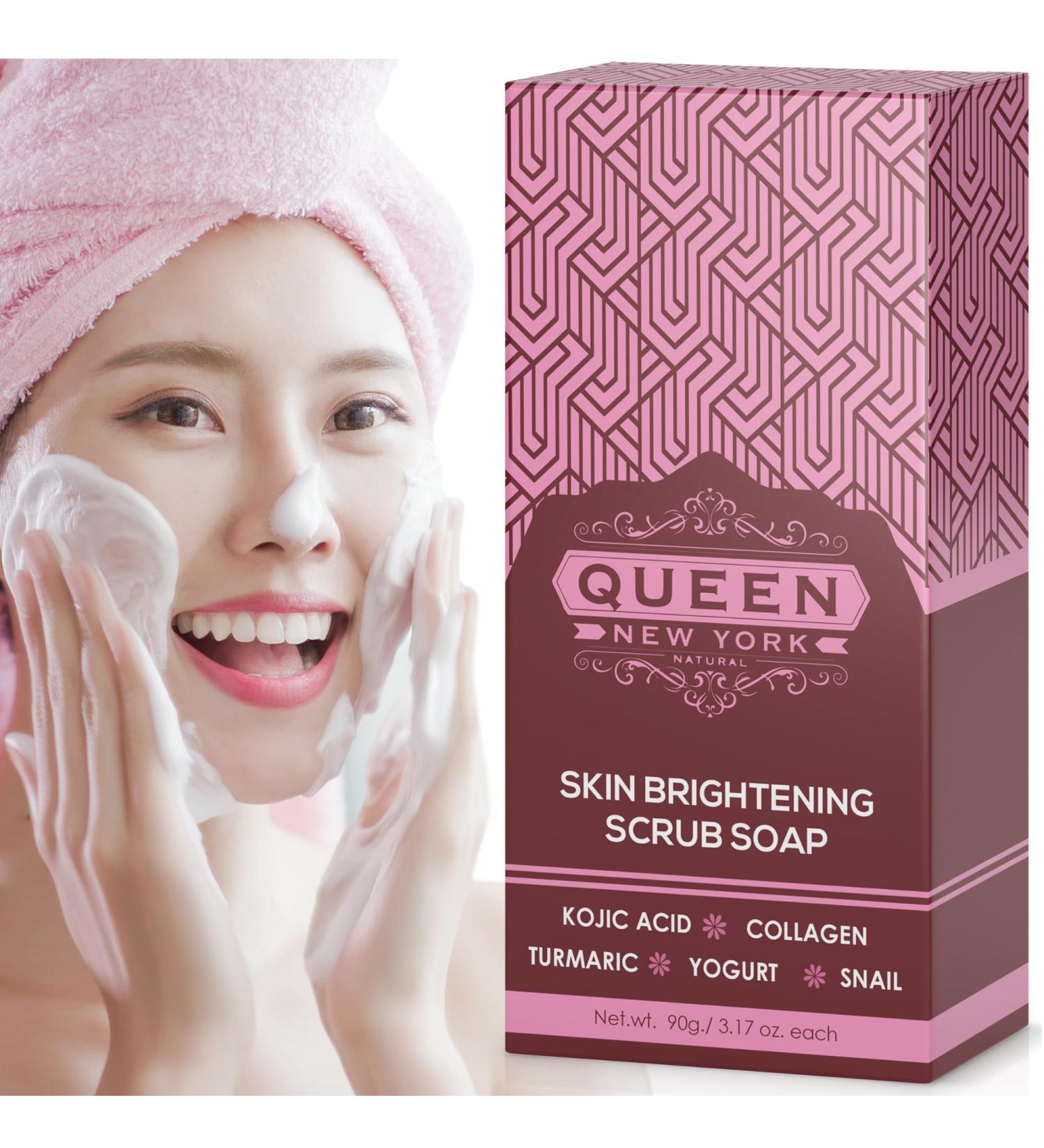 ORGANIC Kojic Acid+Collagen Skin Brightening Scrub Soap- Moisturizes Reduces the appearance of Acne Scars Wrinkles Dark Or Red Spots Vegan Cruelty Free-NO FRAGRANCE-SPF 15 - Buy Online on GoSupps.com