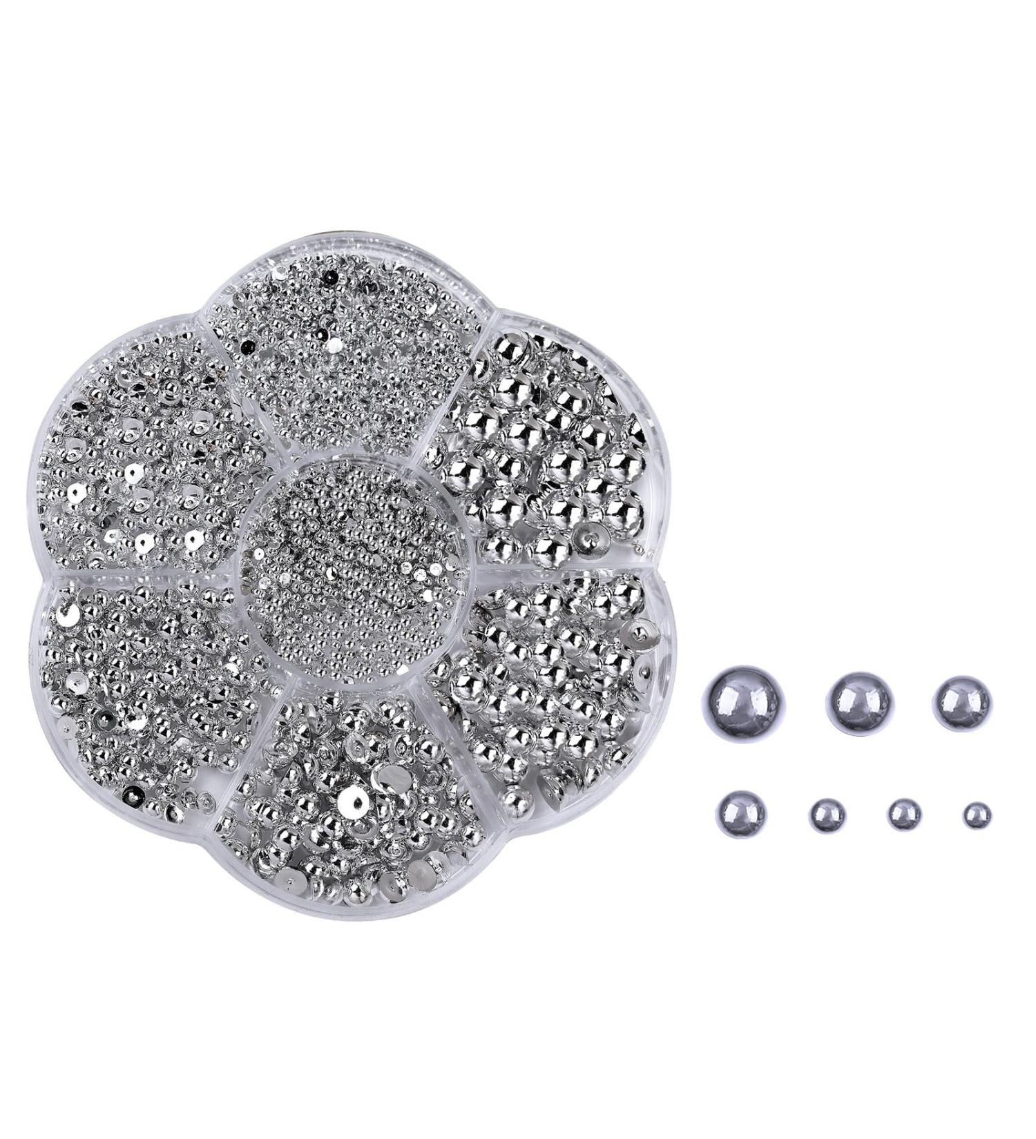 Fashion Half Beads Nail Art Decorations In Various Show Your Charm For Women And Girls Nail Art Accessories Silver - Buy Online on GoSupps.com