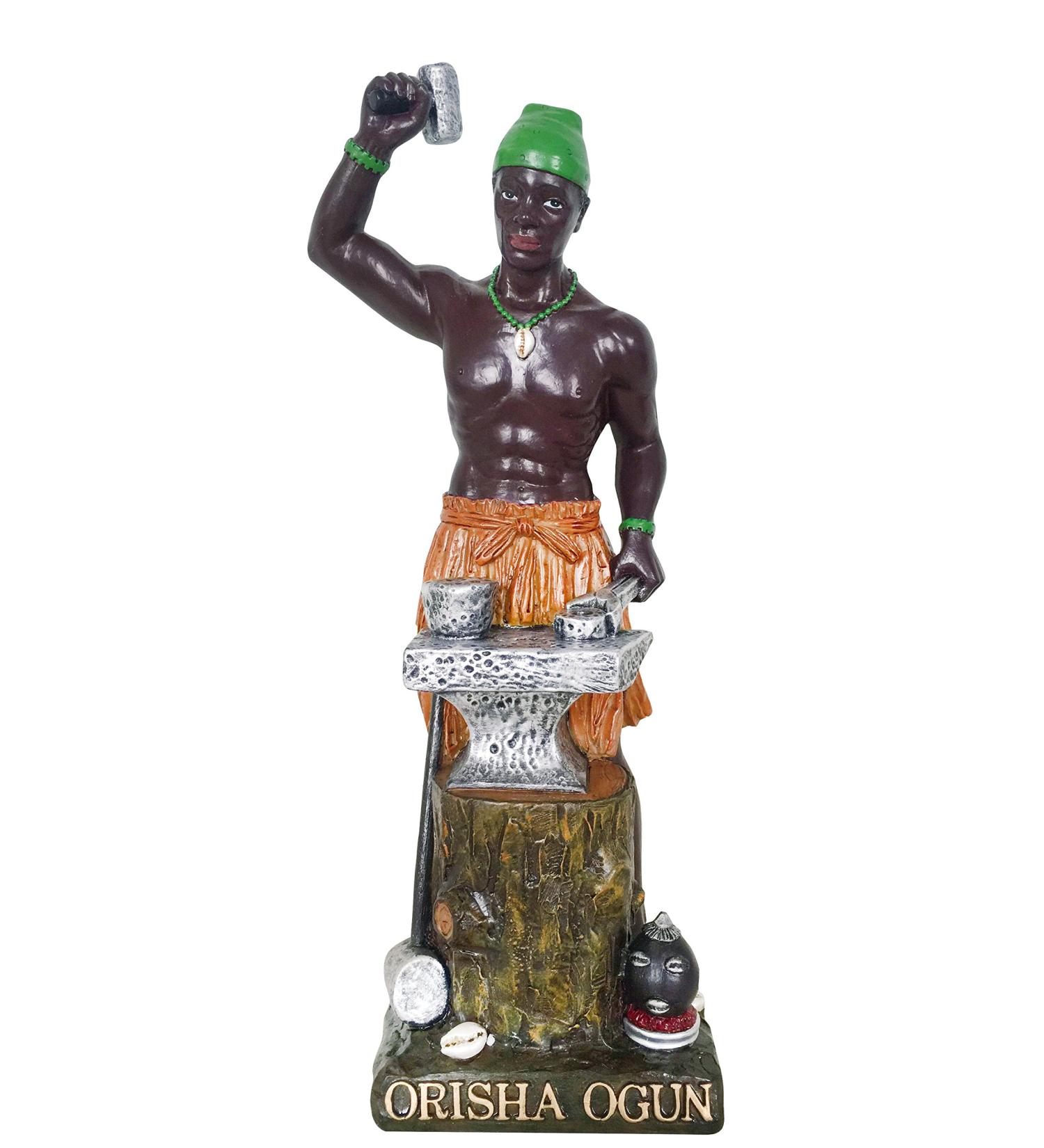 Santo Orisha Statue Orisha Statue Orisha Ogun Estatua Catholic Statue (12 Inch)