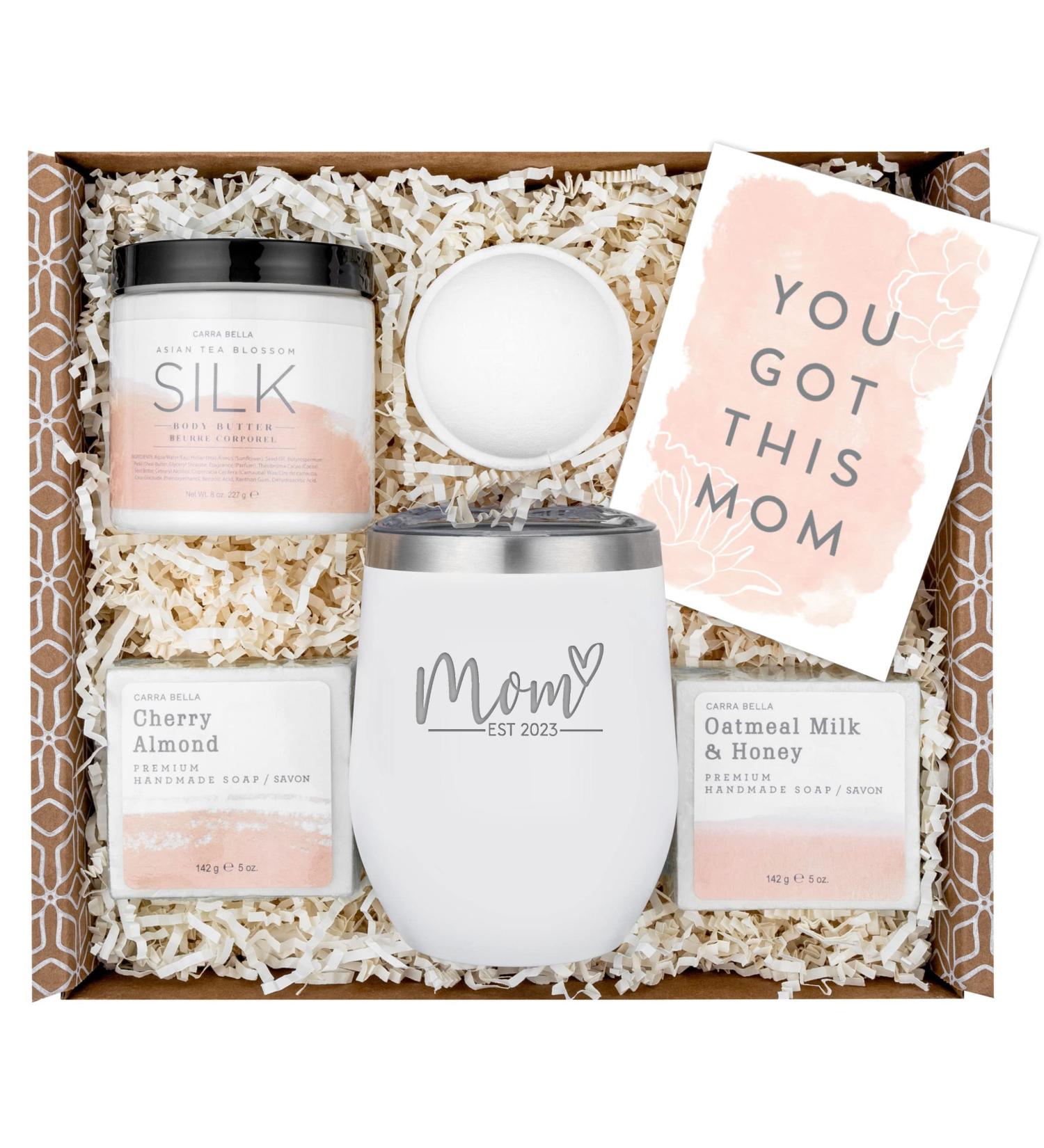 Pampering New Mom Gift Set 2023: Spa Basket with 12oz Tumbler - Perfect Mothers Day Self Care Kit for First Time Moms - Buy Online on GoSupps.com