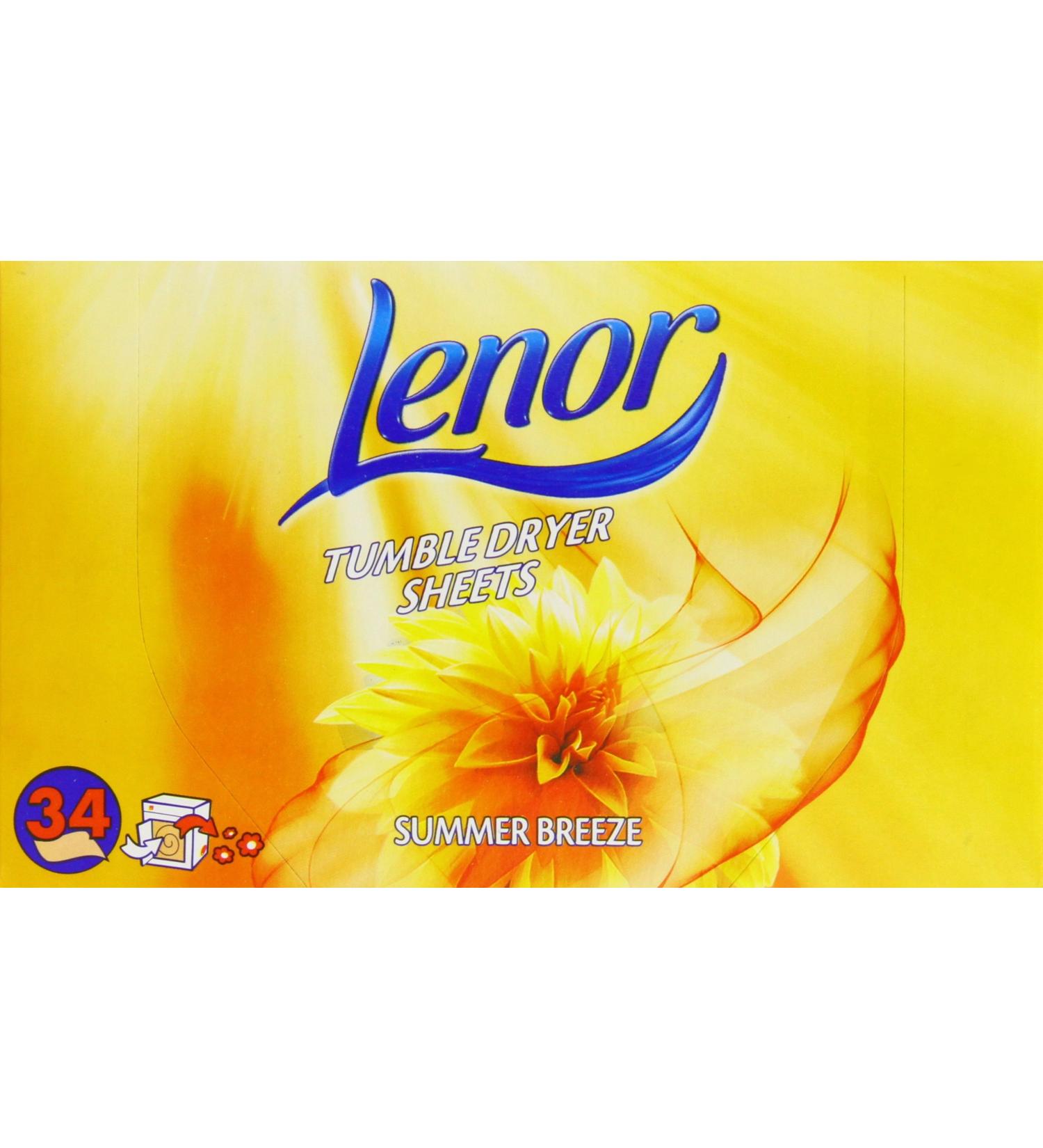 Lenor Tumble Dryer Summer Breeze Wipes - Box of 34 3 Pieces | Fresh Laundry Scent - International Shipping - Buy Online on GoSupps.com