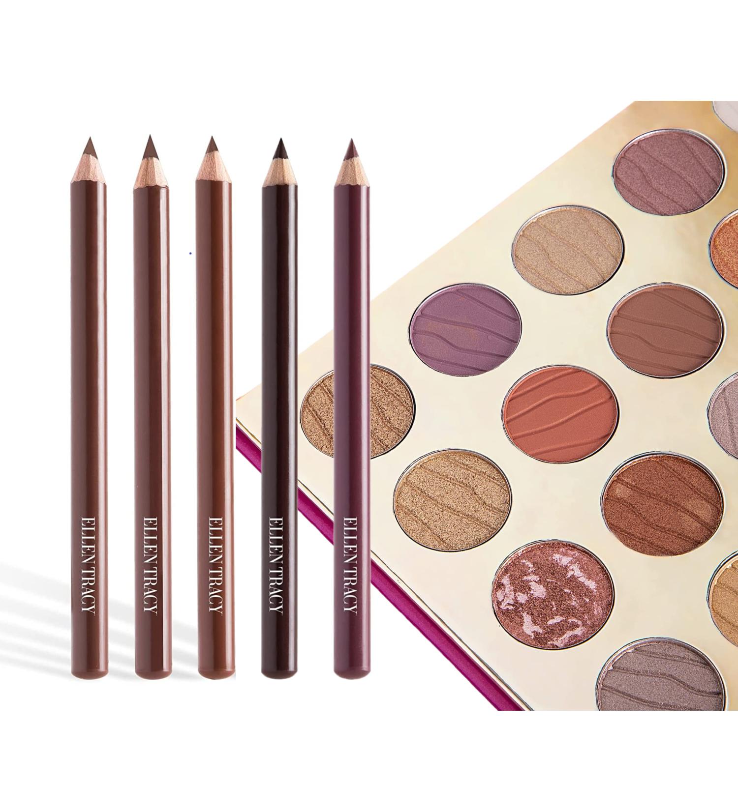 Ellen Tracy Lip Liner Pencils & 35 Color Eyeshadow Palette | 5 Pc Long-Lasting Collection | International Shipping Available - Buy Online on GoSupps.com