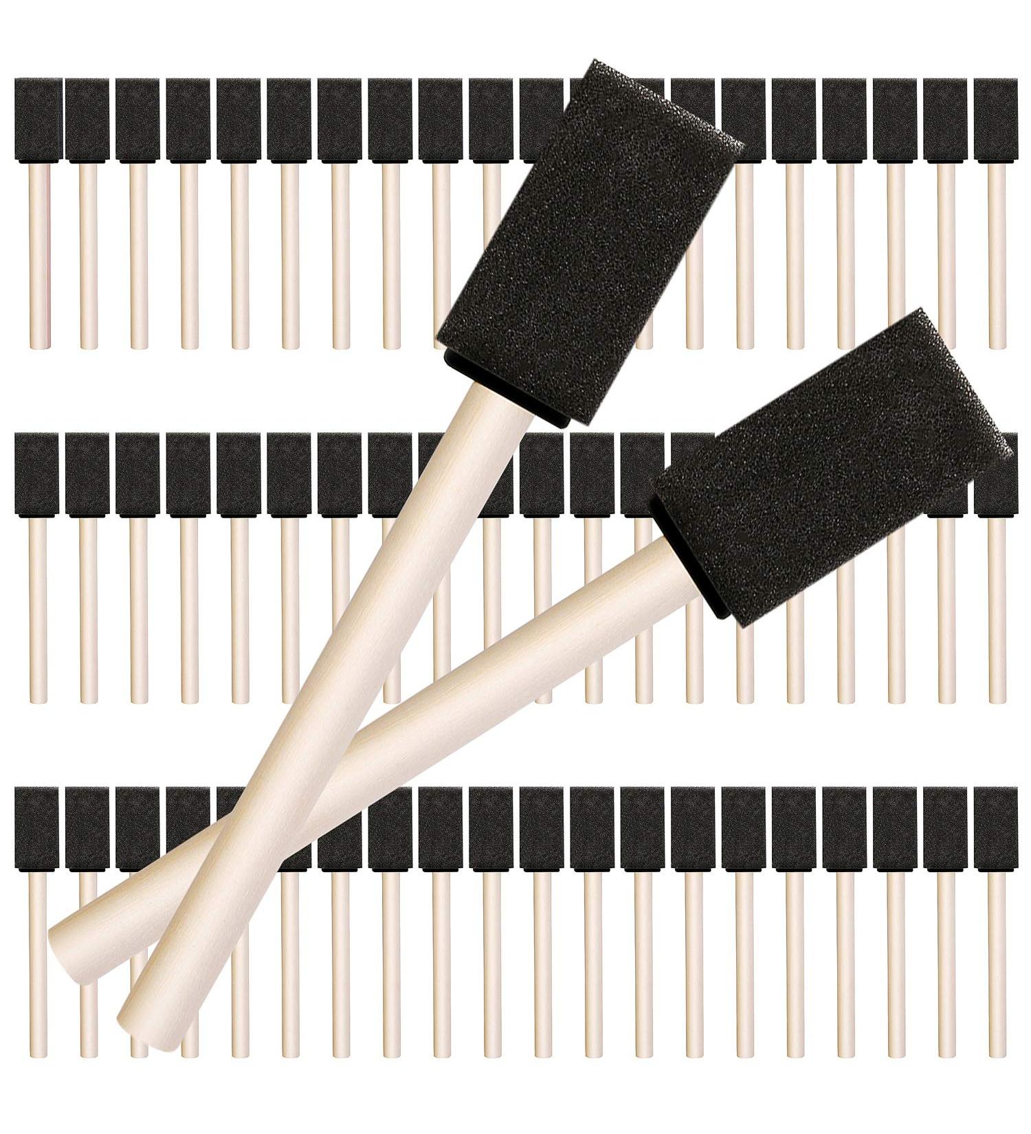 URATOT 120 Pack 1 Inch Foam Paint Brush Set with Wood Handles - Ideal for Acrylics, Stains, Varnishes, Crafts & Art - Foam Sponge Brushes - Buy Online on GoSupps.com