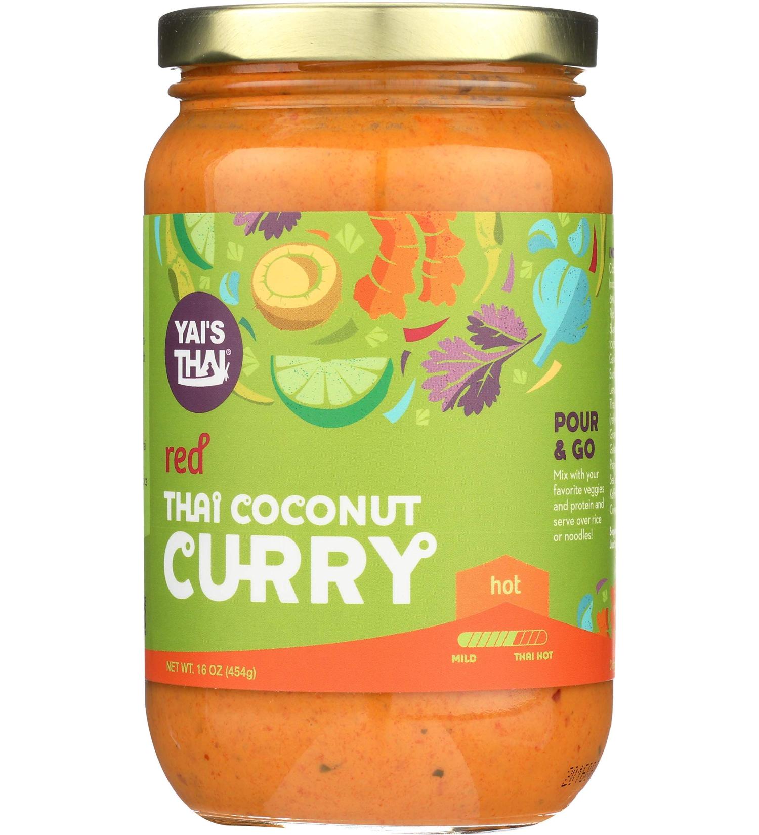 Yais Thai Red Coconut Curry Sauce 16oz Jar - Hot and Spicy - Buy Online on GoSupps.com