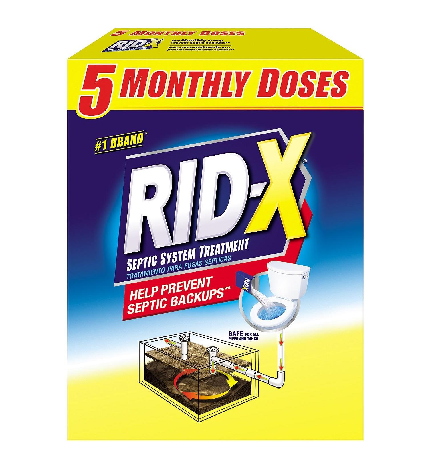 RID-X Septic Tank Treatment Powder - 5 Month Supply (49 oz) - Buy Online on GoSupps.com