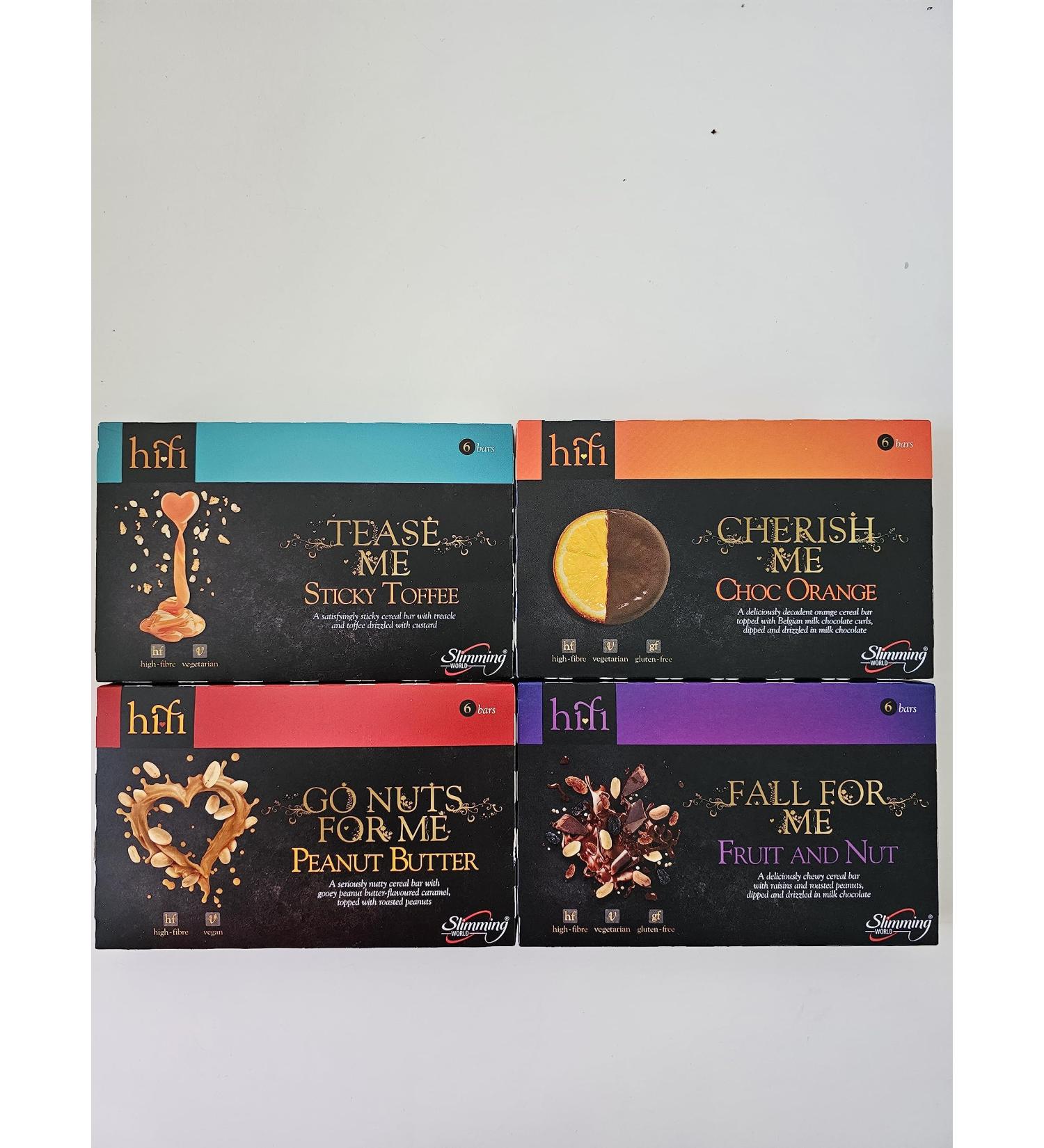TBD GIFTTING Slimming World HiFi Bars 4 Boxes (Peanut Butter Choc Orange Fruit & Nut Sticky Toffee Flavours) by TBD365 - Buy Online on GoSupps.com
