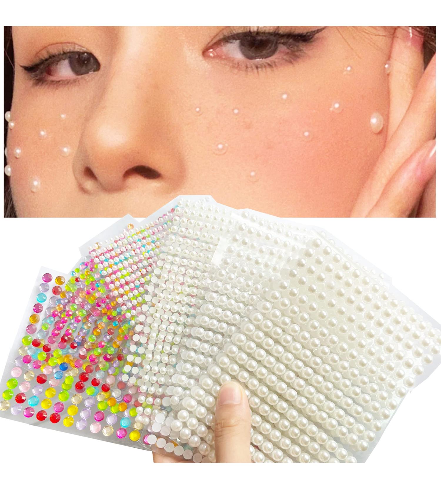 AddFavor White Pearl Rhinestone Gems Stickers - Self-Adhesive DIY Makeup & Craft Accessories - Buy Online on GoSupps.com