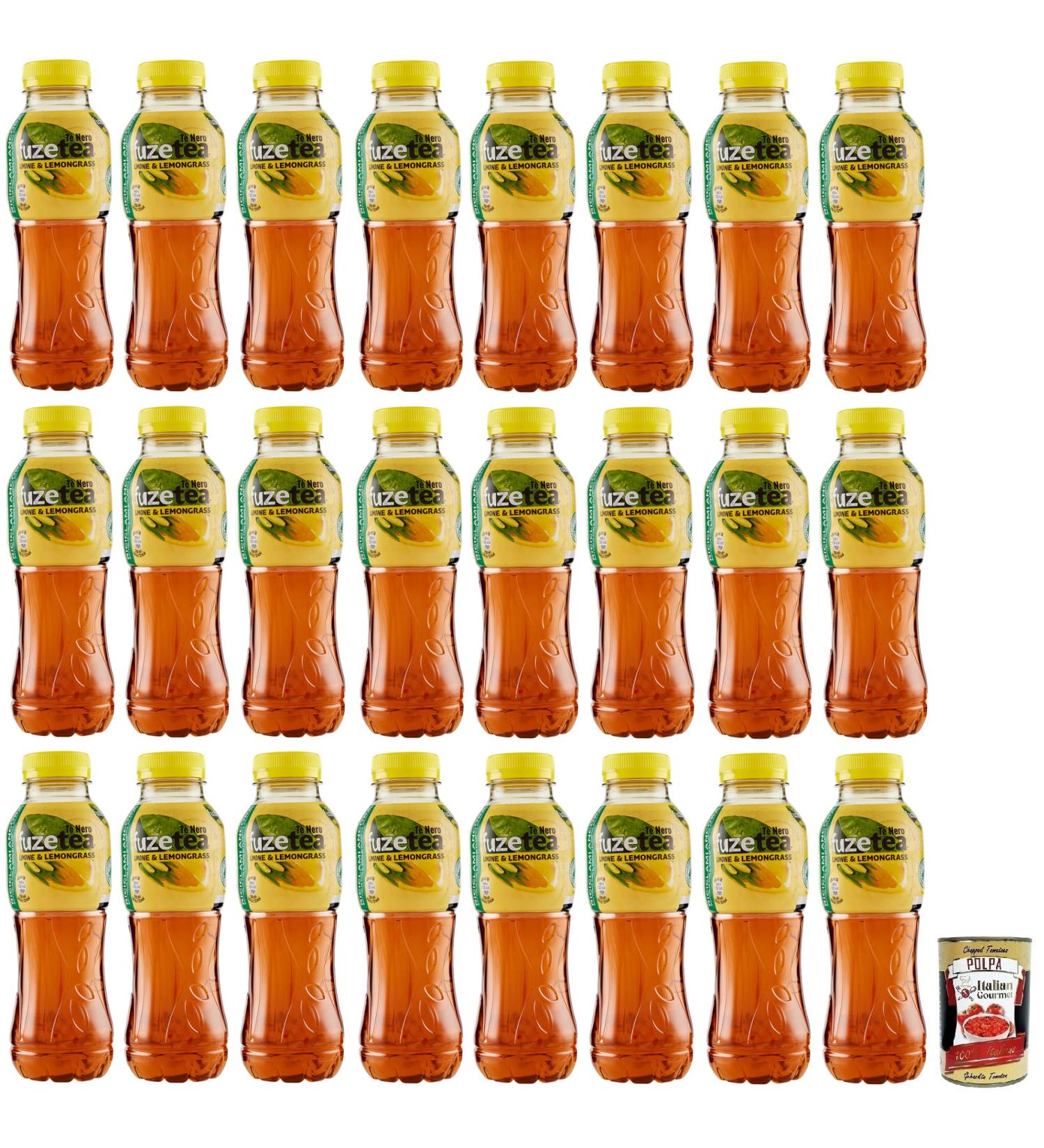  Italian Gourmet E.R. Fuze Tea Pack of 24 disposable 400ml PET bottles + 400g of black iced lemon tea with a hint of lemongrass - Buy Online on GoSupps.com