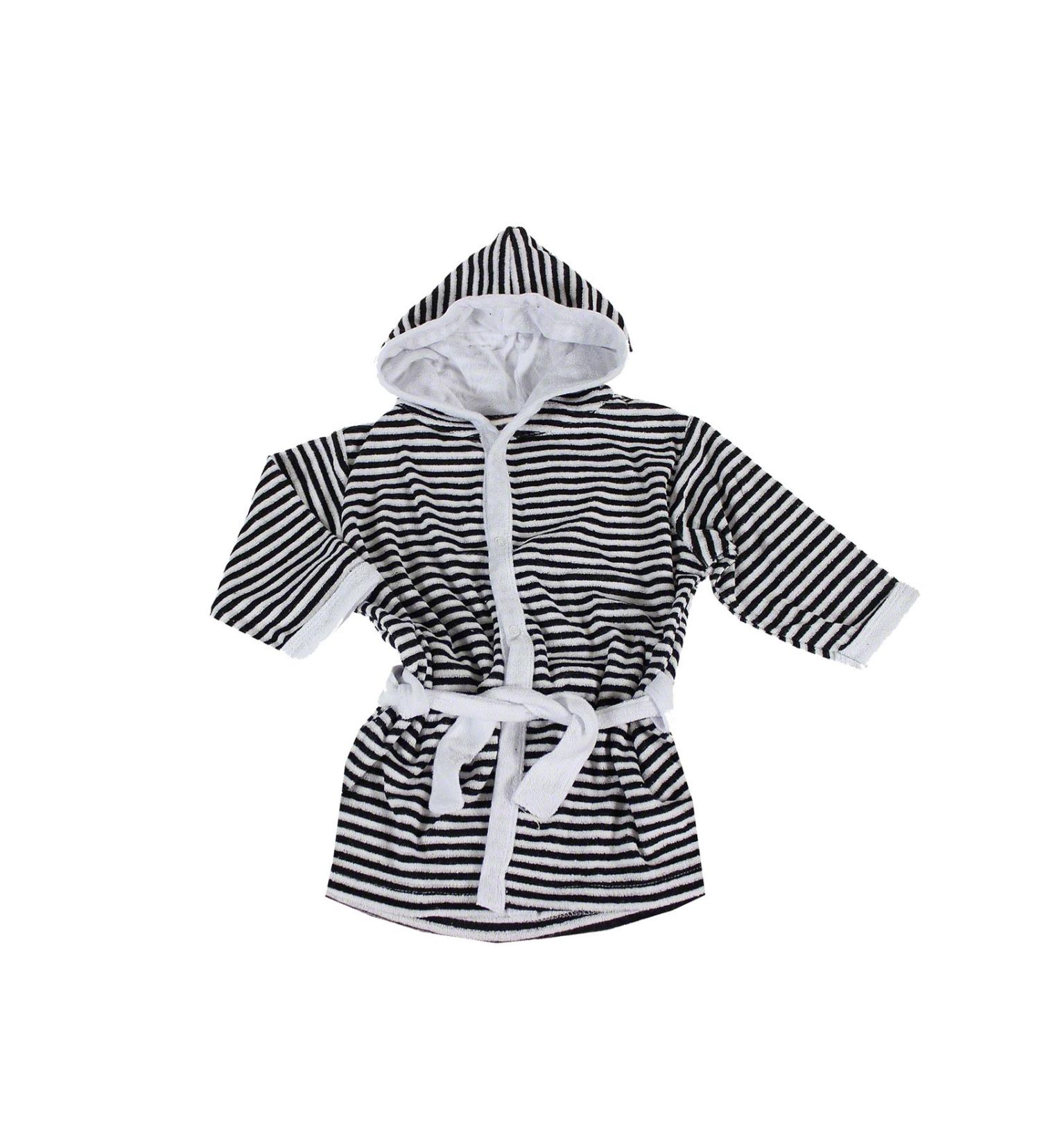 Casa Colori children's baby bathrobe with hood snap fasteners terry cloth soft 62 68 74 80 74-80 black