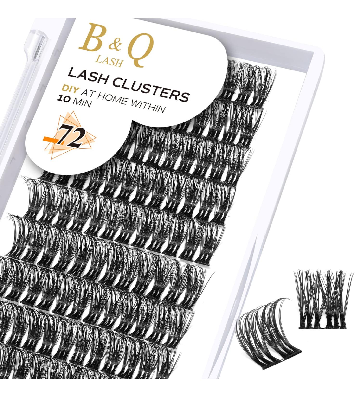 72 B&Q D Curl Individual Cluster Lashes | DIY Soft Fluffy Eyelash Extensions - D-10 mm B 48 - Buy Online on GoSupps.com