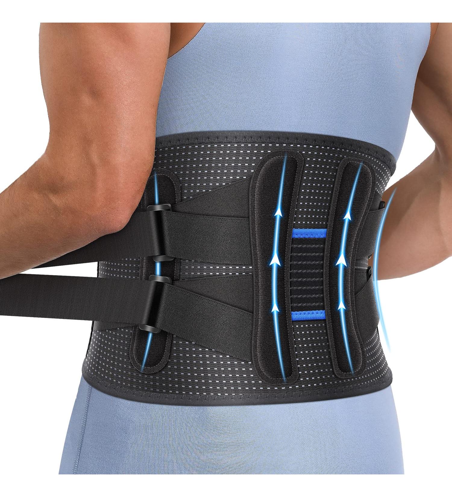Fit Geno Back Brace for Men and Women - Instant Back Pain Relief for Herniated Disc, Sciatica, Scoliosis - Premium Lumbar Support Belt - Large Size (37.50-53 Inch Waist) - Buy Online on GoSupps.com