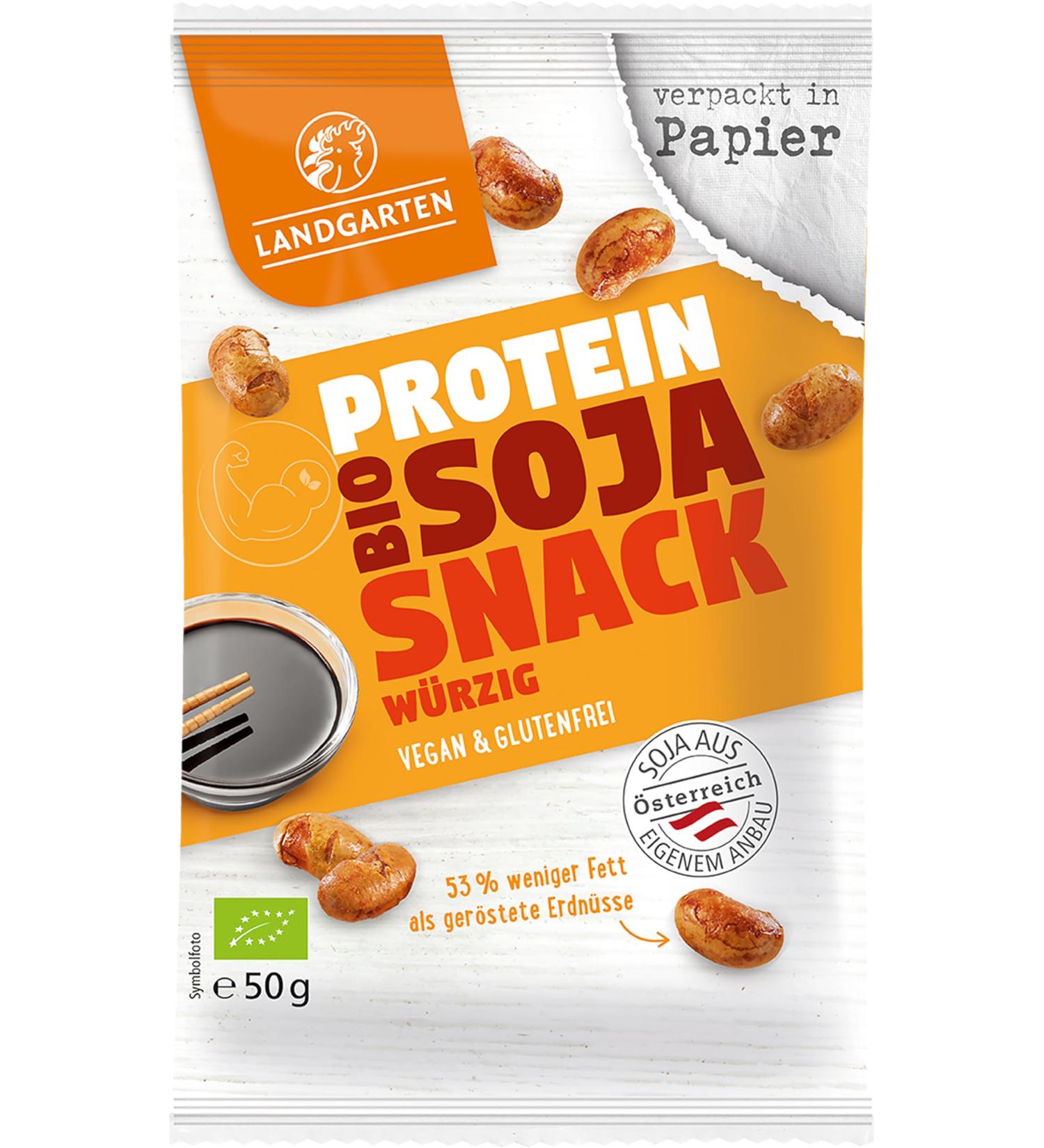 Landgarten Organic Soya Snack Spicy 50g (6 x 50 gr) 50 g (pack of 6)