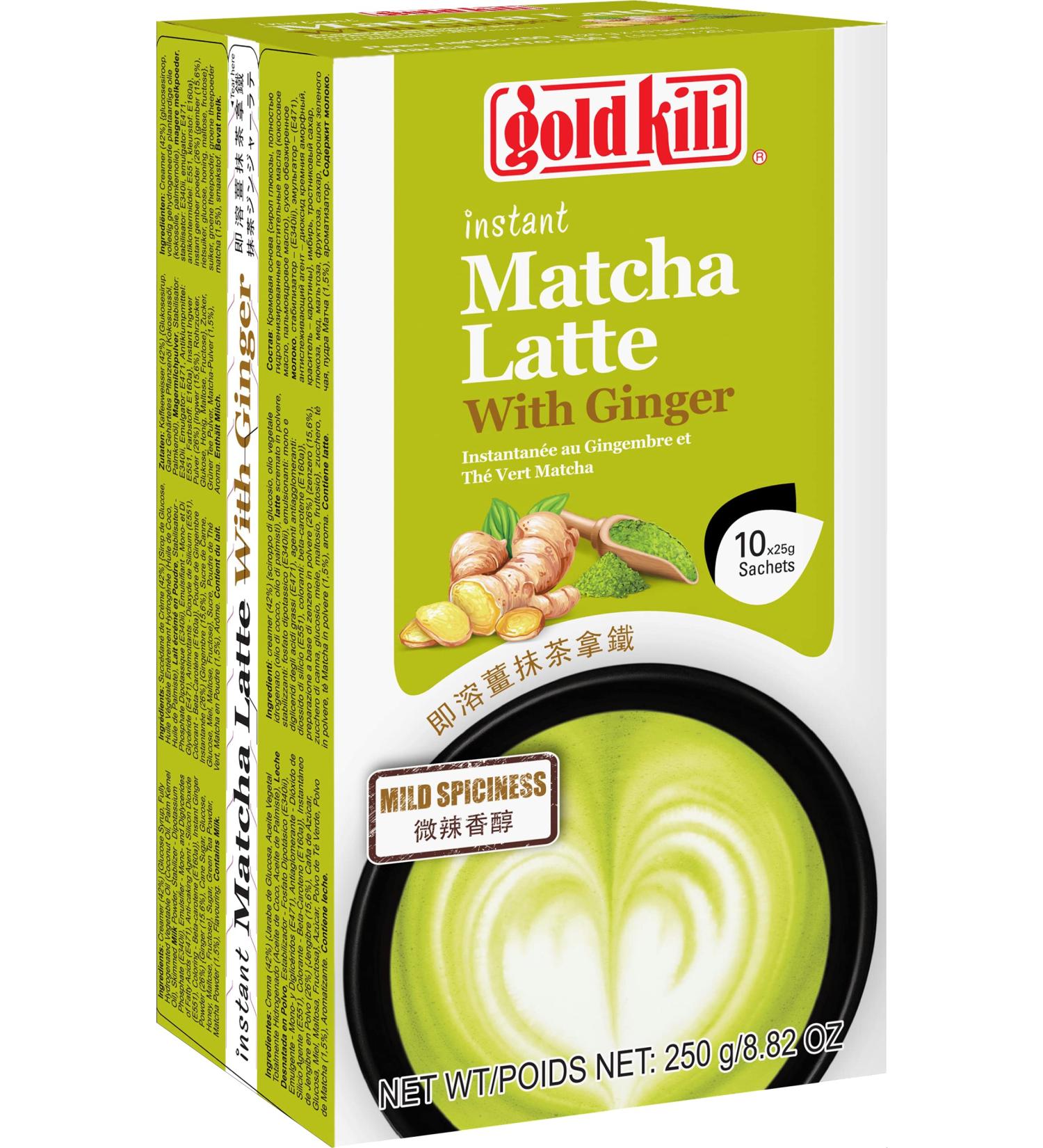 Gold Kili GOLD KILI Instant Matcha Ginger Latte 10 x 25 g - Buy Online on GoSupps.com