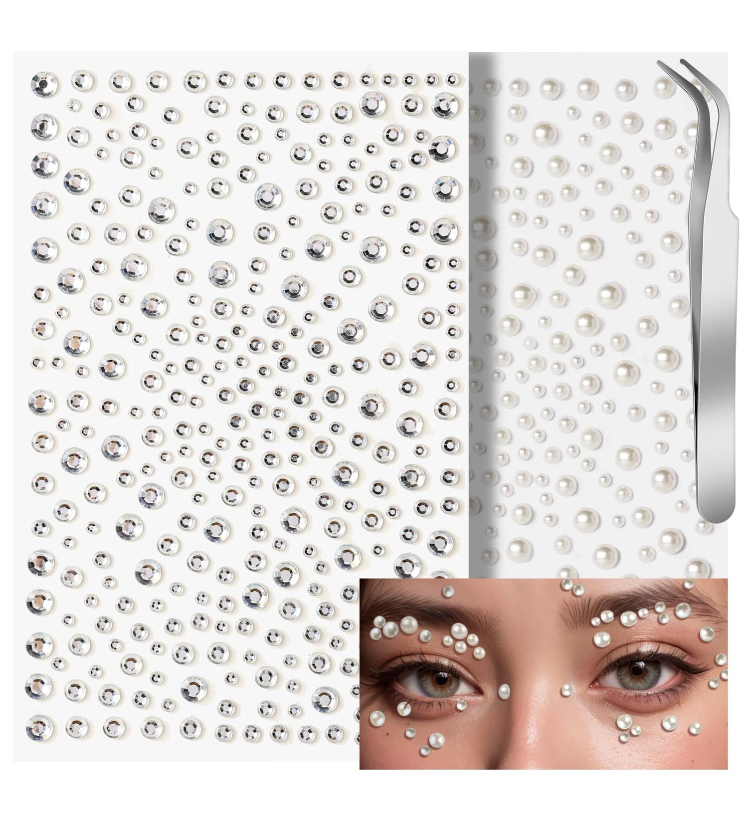 Shop Teenitor Face Gems - Self-Adhesive Rhinestone Makeup for Festivals Concerts & More | Stick-On Pearls & Hair Gems - Buy Online on GoSupps.com