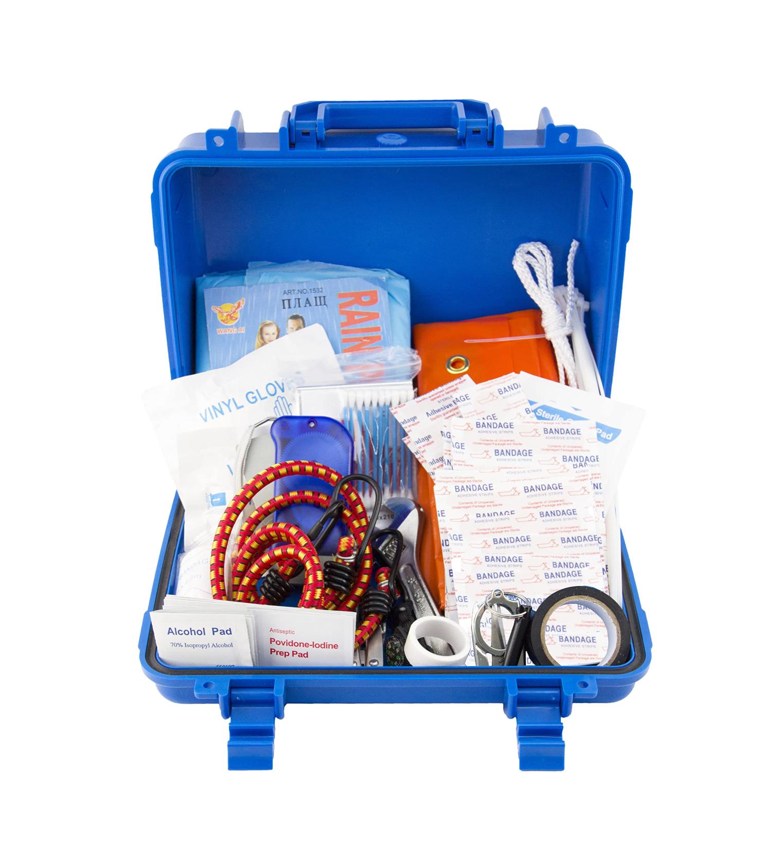 Marine First Aid Kit with Emergency Survival Supplies - Waterproof Storage Case - Coastal Guard Approved - Buy Online on GoSupps.com