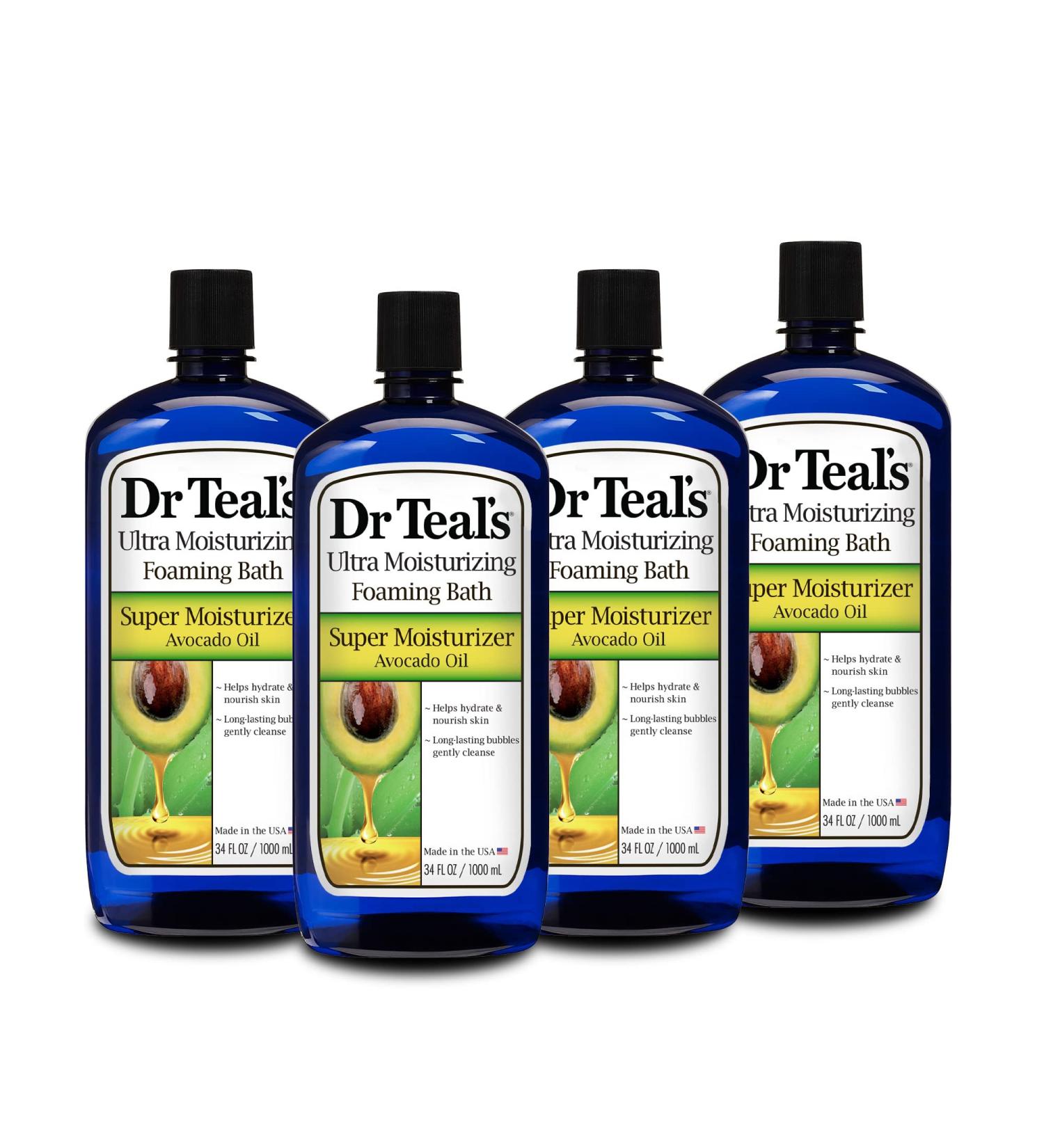 Dr Teal's Super Moisturizer Avocado Oil Foaming Bath, 34 fl oz - Pack of 4 - Buy Online on GoSupps.com