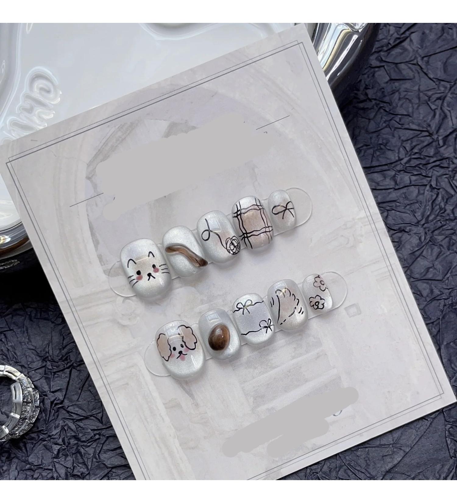 Detachable Handmade false nails with design dopamine bubble love girl press on Nail enhancement false nails (Color : 16 Size : XS) - Buy Online on GoSupps.com