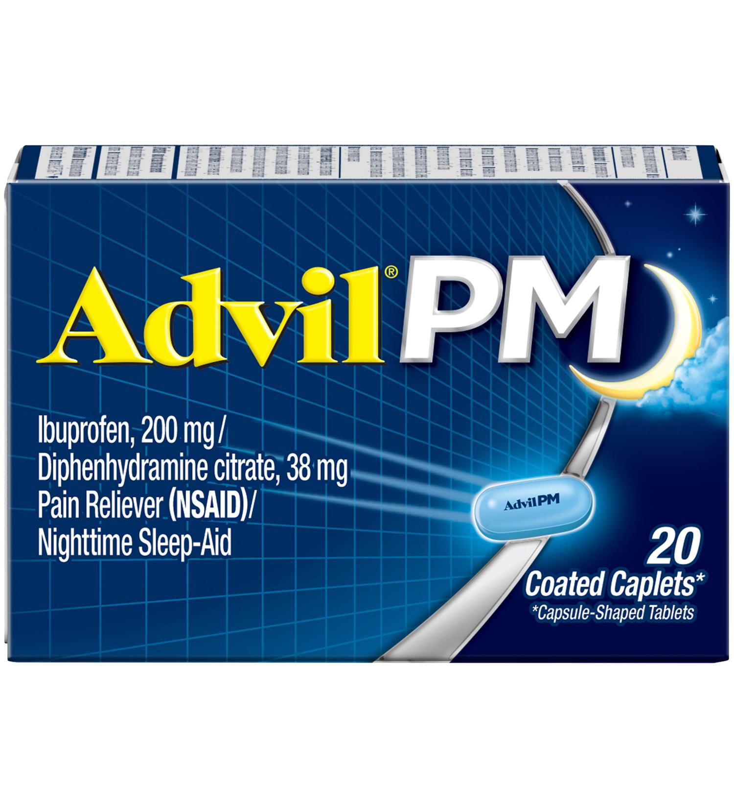 Advil PM Pain Reliever/Nighttime Sleep-Aid 200mg
