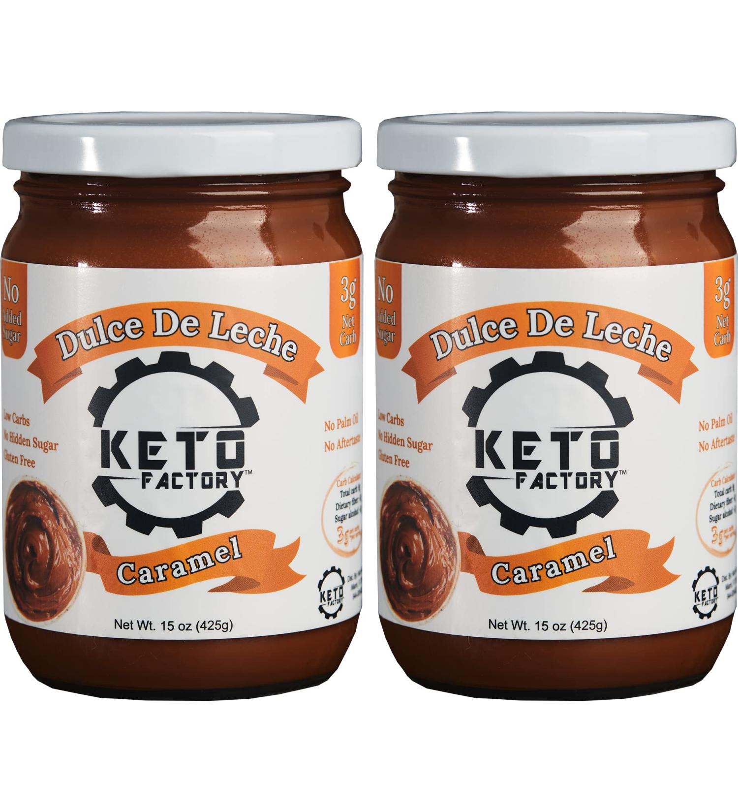 Keto Factory Dulce de Leche Milk Caramel Spread - Low Carb, No Added Sugar, Gluten-free - 15 Oz Jars (Pack of 2) - Buy Online on GoSupps.com