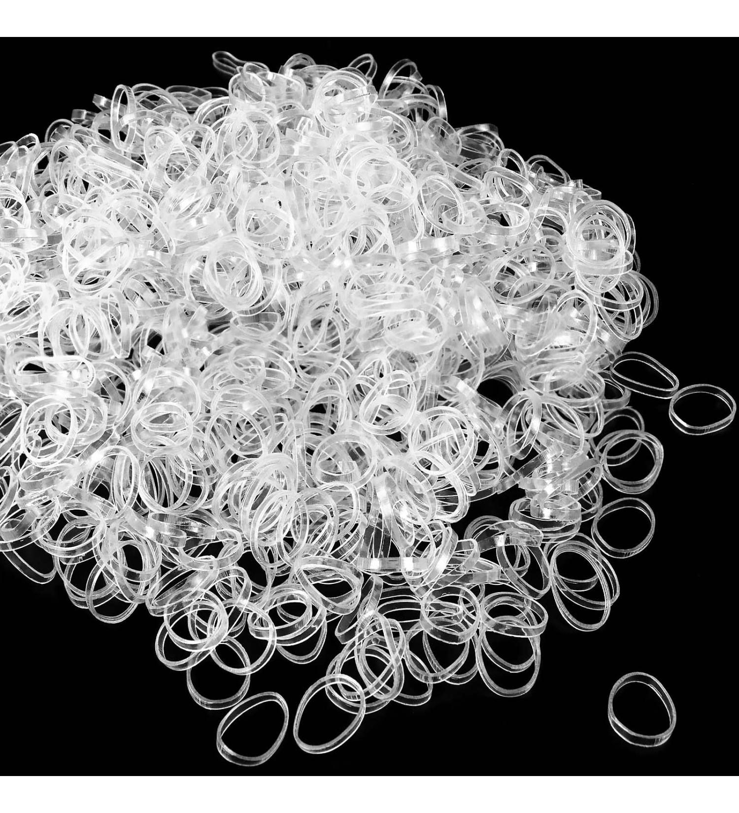 Qufiiry 1100 Mini Elastic Hair Ties - Transparent Rubber Bands for Women & Girls - Perfect for Daily Hairstyles - Buy Online on GoSupps.com