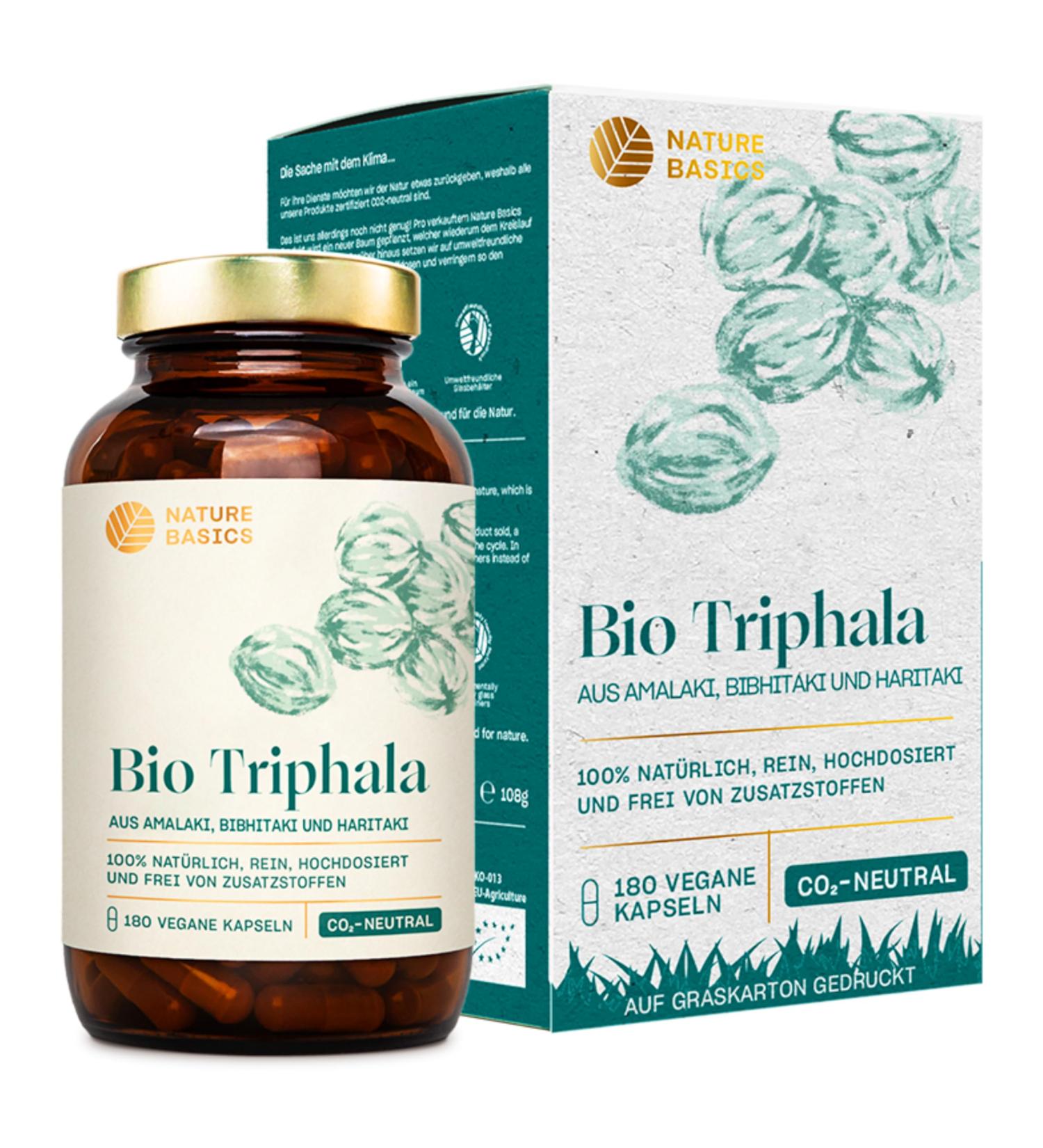 Buy Bio Triphala - 180 High Dose Capsules | 1500 mg Daily | Vegan & Sustainable Ayurveda Supplement - Buy Online on GoSupps.com
