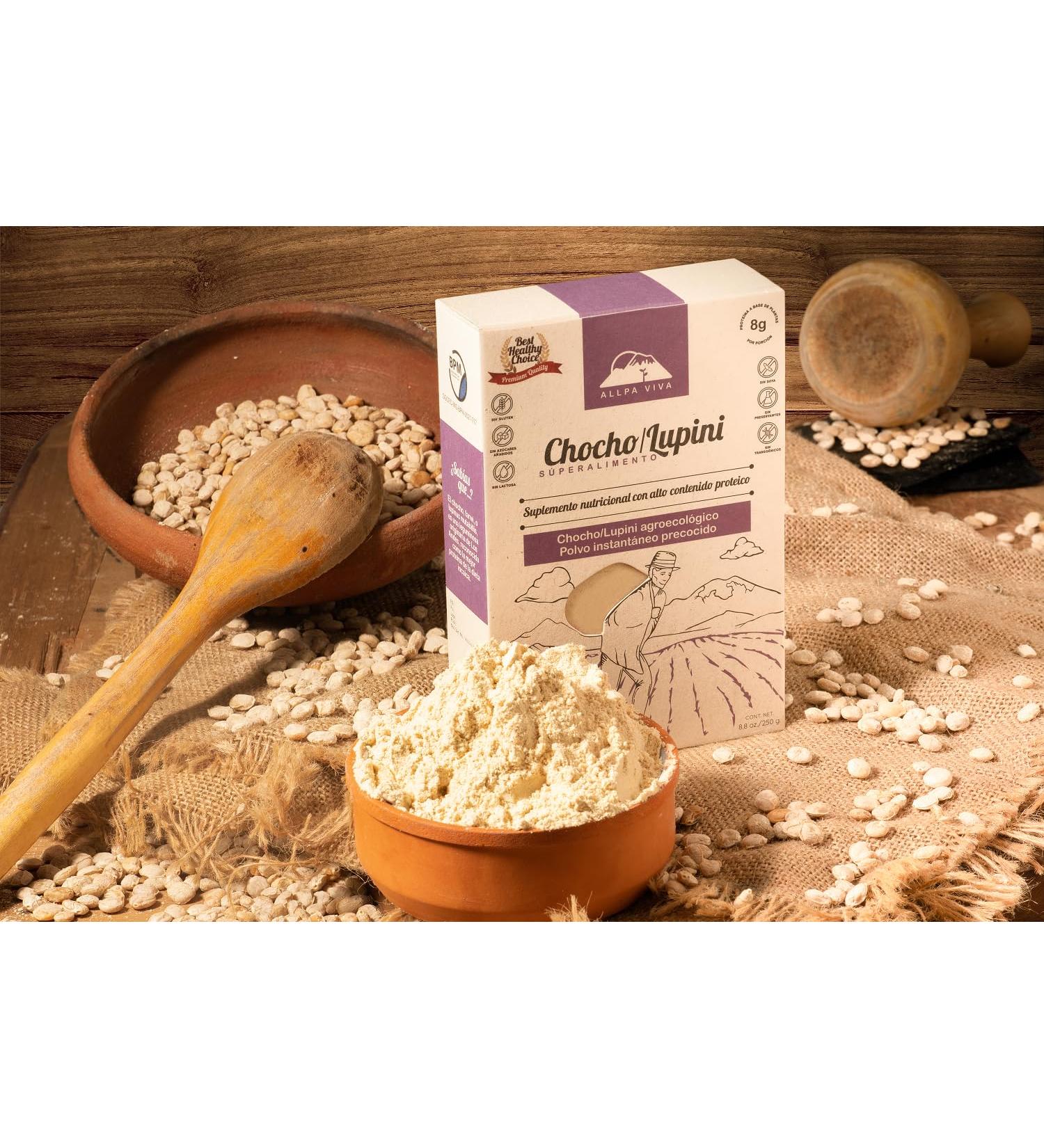 Buy ALLPA Viva Chocho Lupini Protein Powder - Non-GMO Gluten-Free Superfood for Baking & Smoothies - 225g - Buy Online on GoSupps.com